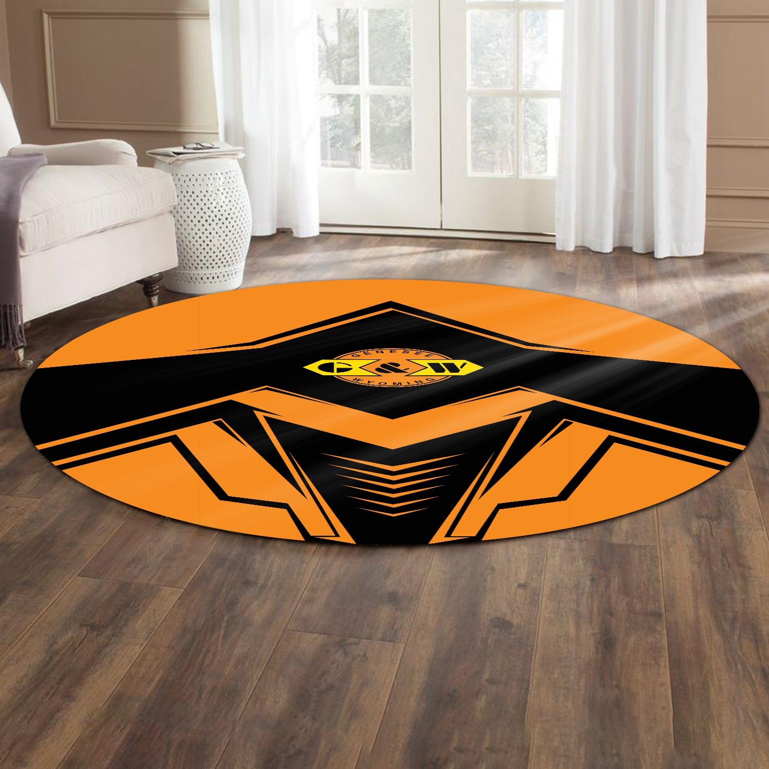 Railspirit Genesee & Wyoming Inc. Railroad Round Mat Railway Trainspotter Style Mat Gift Idea For Foamers