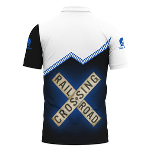 Railspirit Personalized Conrail Railroad Polo Shirt Railroad Crossing Printed Train Track Shirt