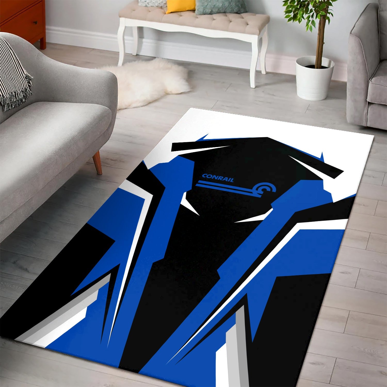 Railspirit Personalized Conrail Railroad Area Rug Strong Line Style  Train Area Rug Gift Idea For Train Lover