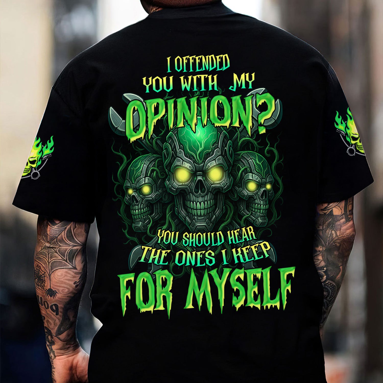 Custom Name Skull Wrench Mechanic T Shirt I Offended You With My Opinion Mechanic Hoodie Jacket Printed T Shirt