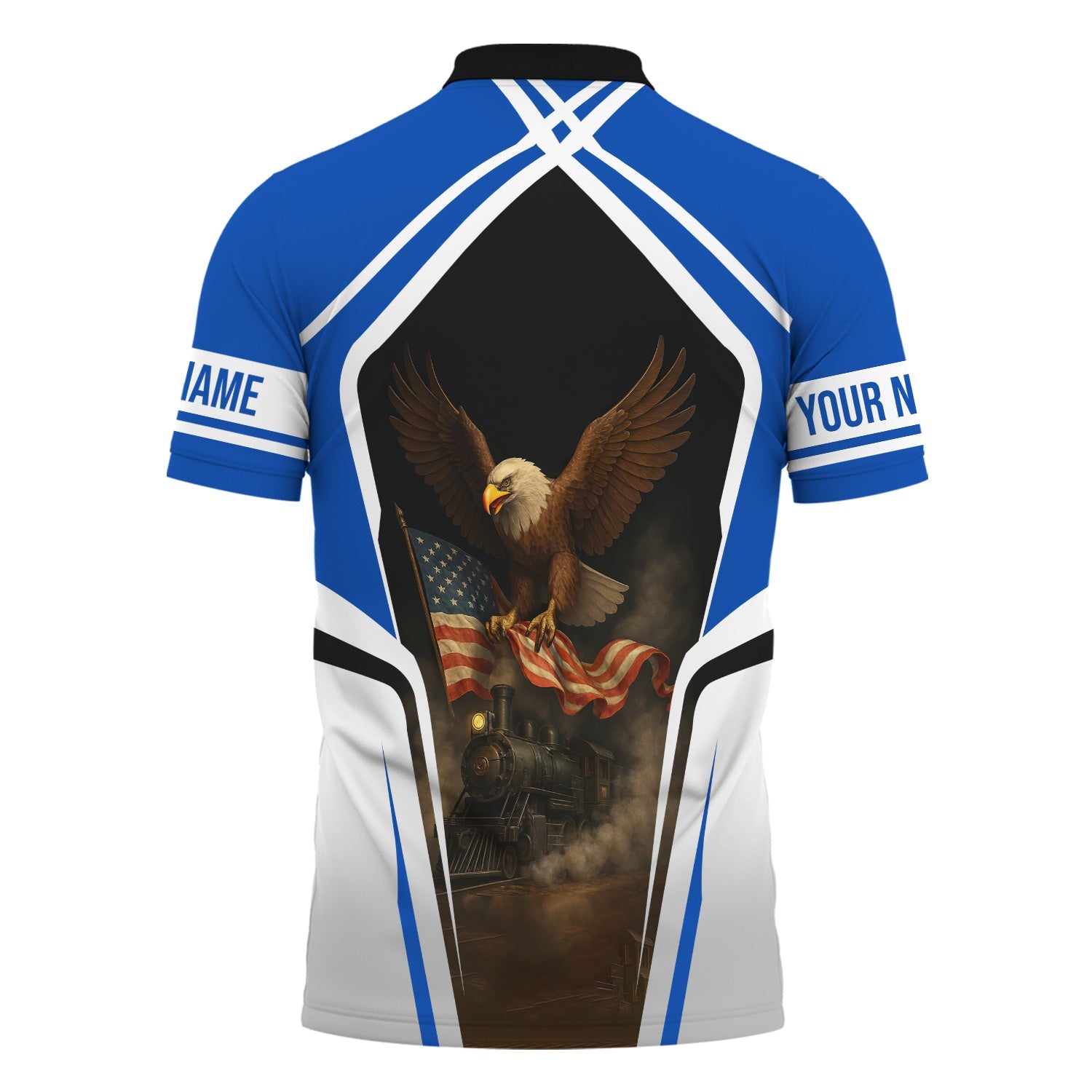 Railspirit Personalized Conrail Railroad Polo Shirt American Eagle Vintage Train Shirt