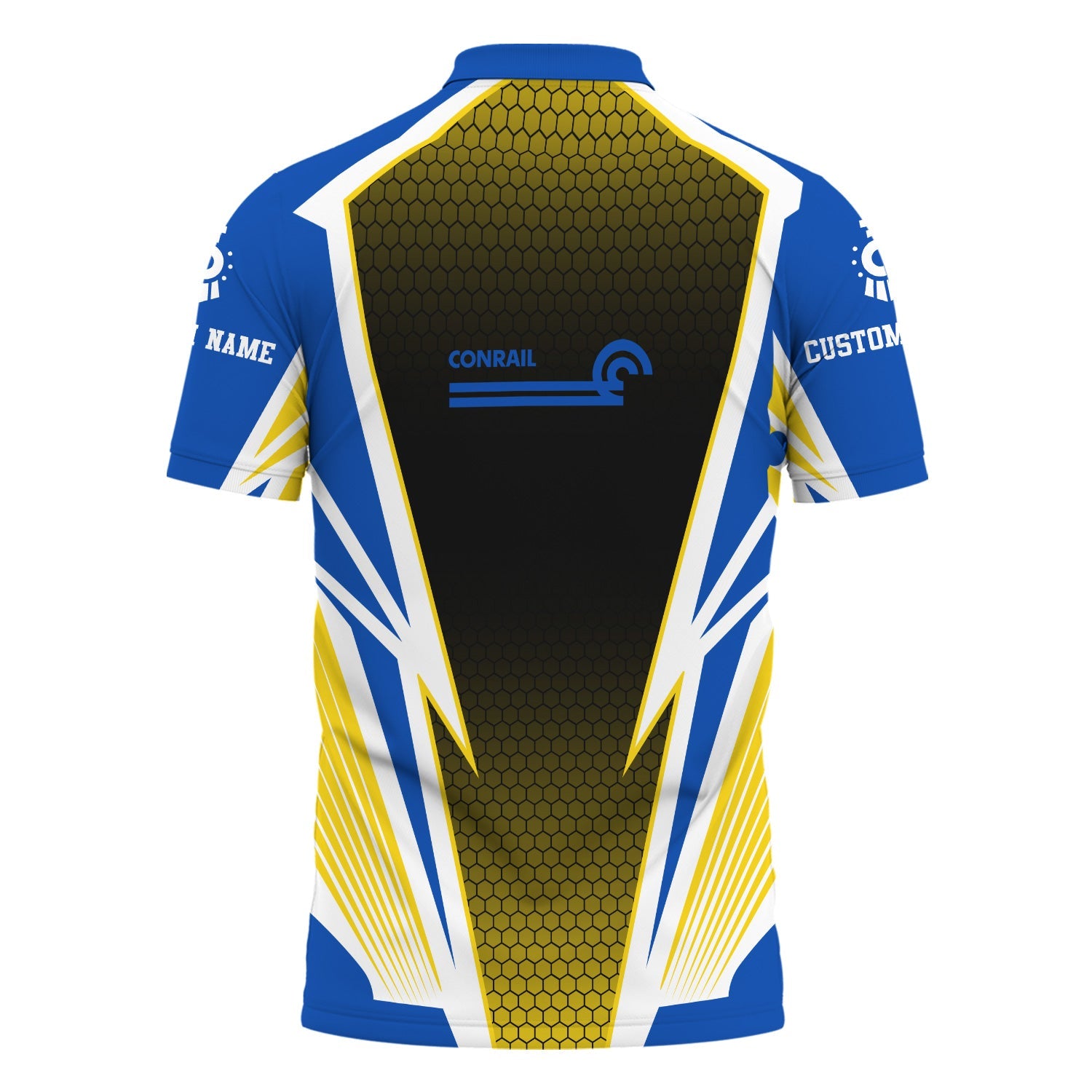 Railspirit Personalized Conrail Railroad Polo Shirt Lightning Graphic Style Shirt Gift Idea For Train Lover