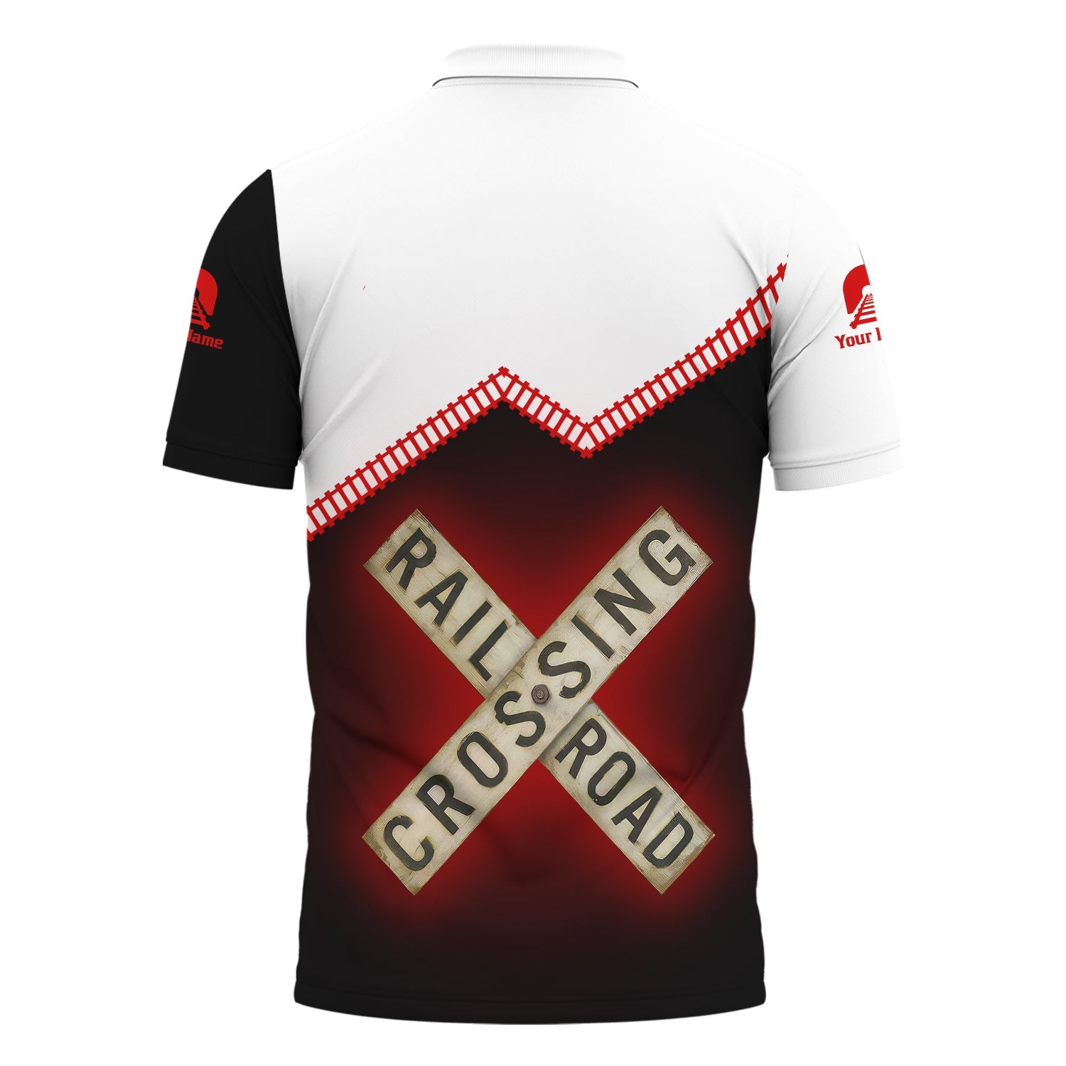 Railspirit Personalized Pennsylvania Railroad Polo Shirt Railroad Crossing Printed Train Track Shirt