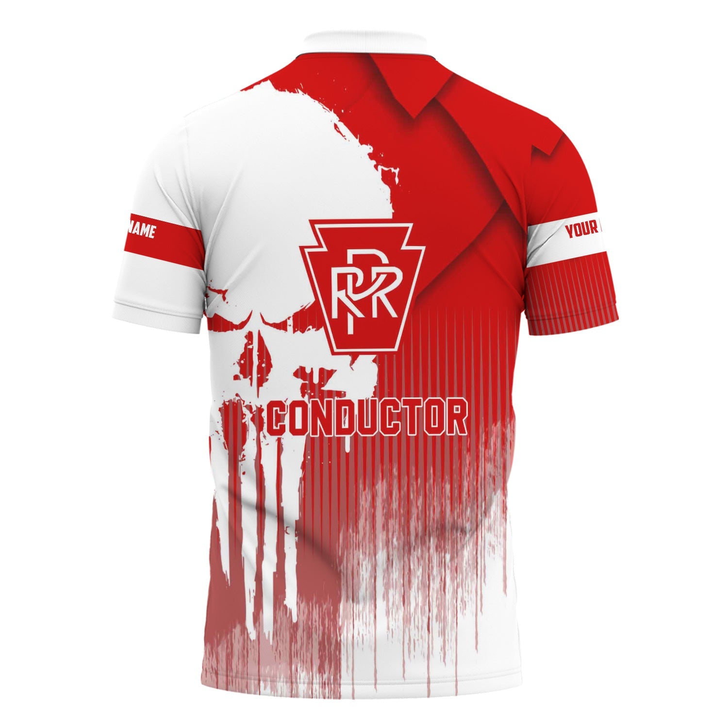 Railspirit Personalized Pennsylvania Railroad Polo Shirt Skull Design with Custom Job Train Shirt for Trackhead Crew