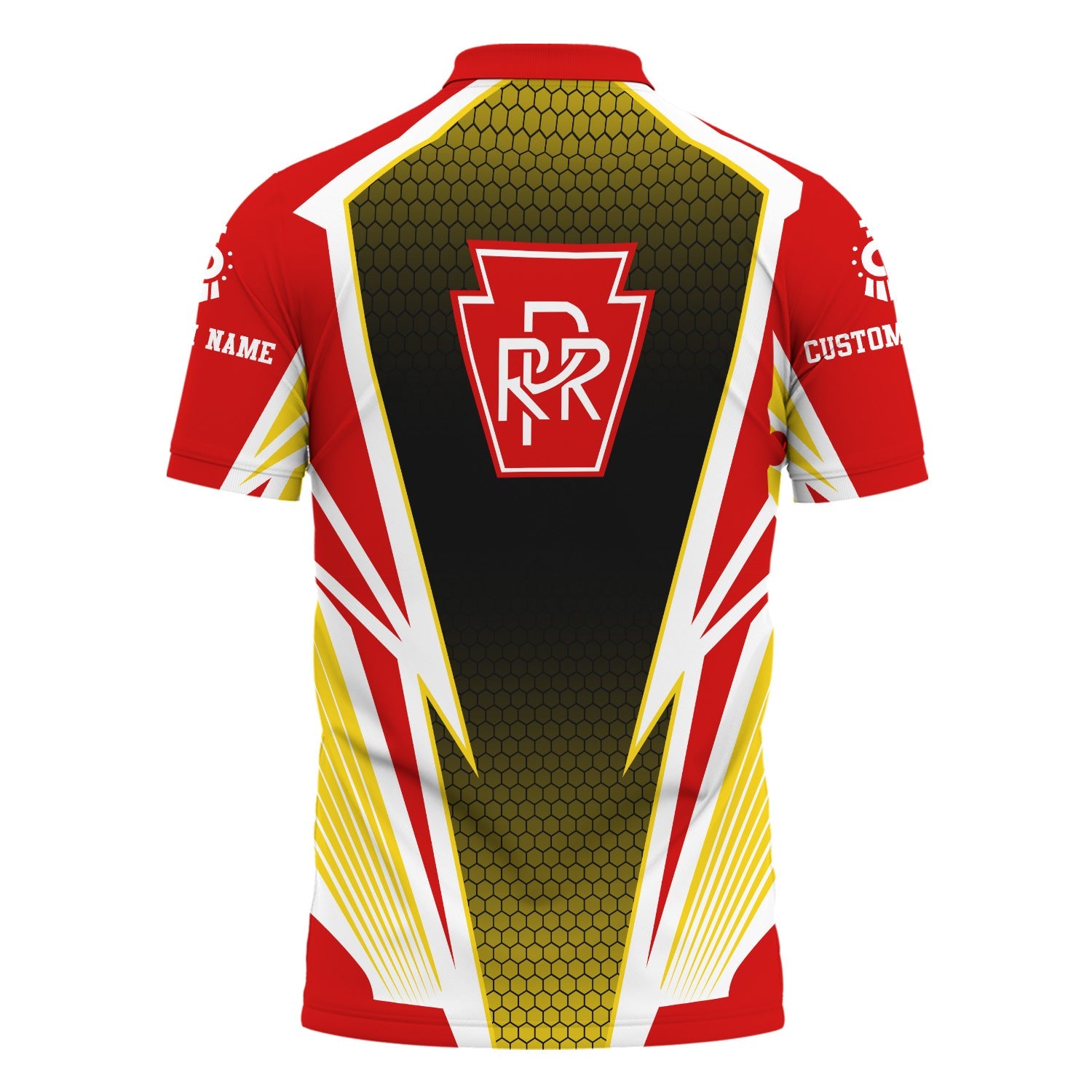 Railspirit Personalized Pennsylvania Railroad Polo Shirt Lightning Graphic Style Shirt Gift Idea For Train Lover