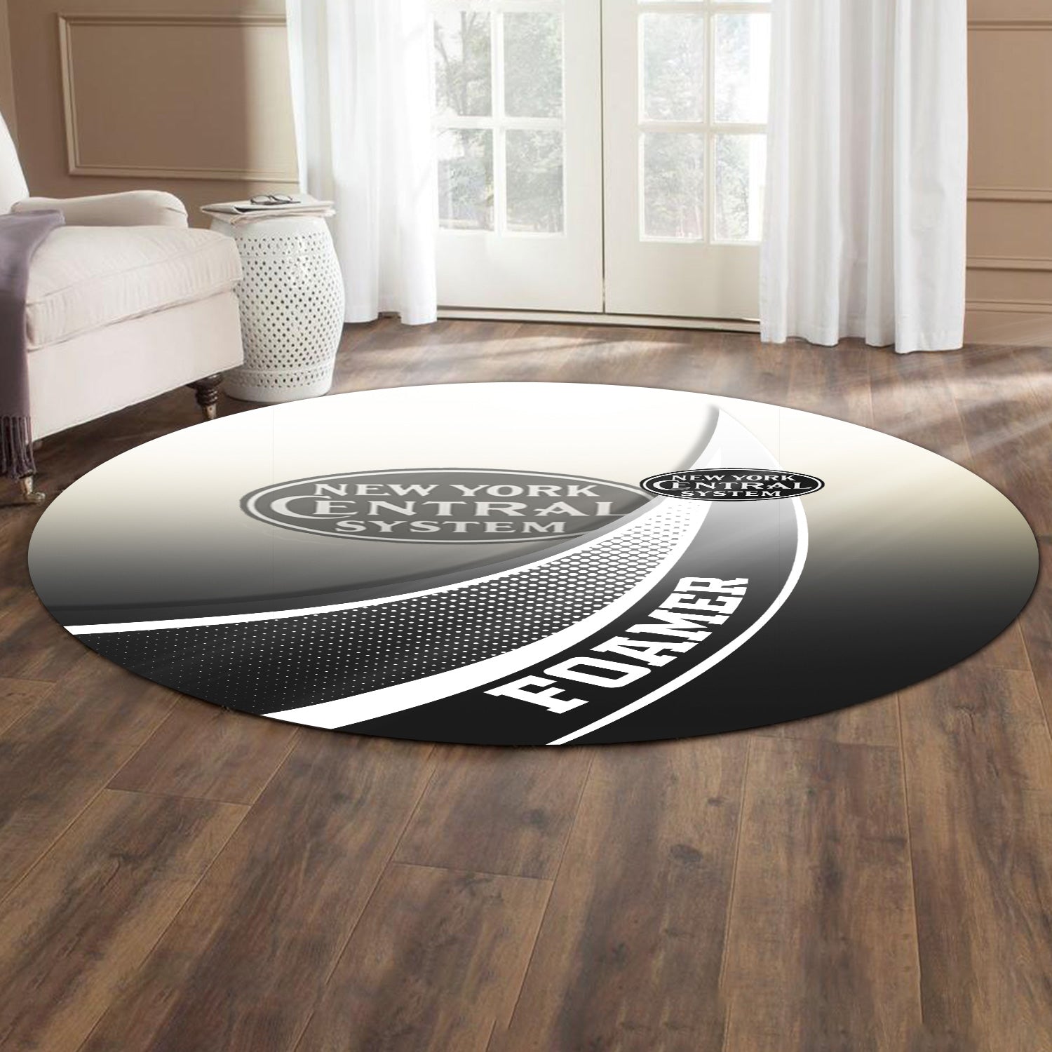 Railspirit New York Central Railroad Round Mat Railway-Themed Style Mat Gift Idea For Trainspotter