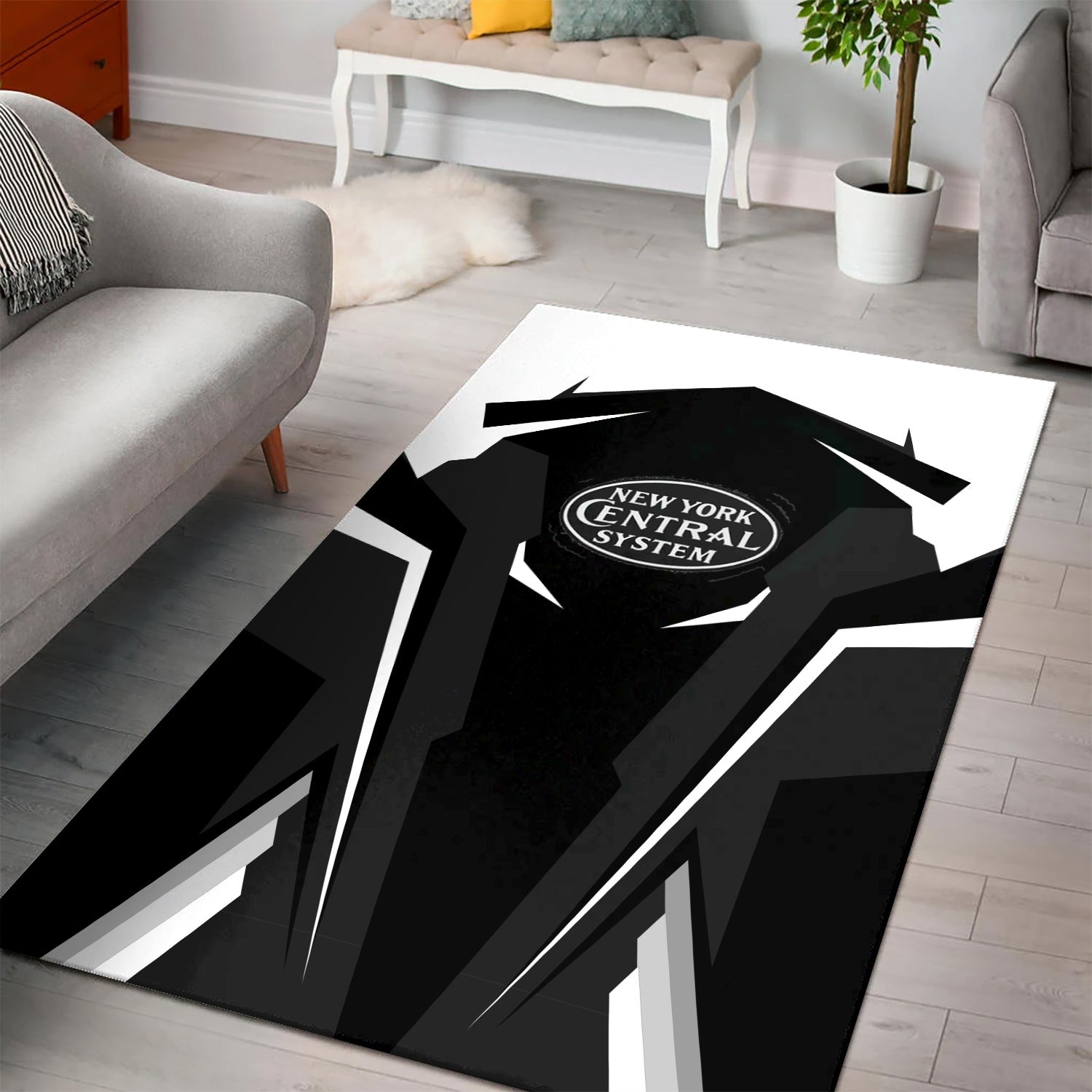 Railspirit Personalized New York Central Railroad Area Rug Strong Line Style  Train Area Rug Gift Idea For Train Lover