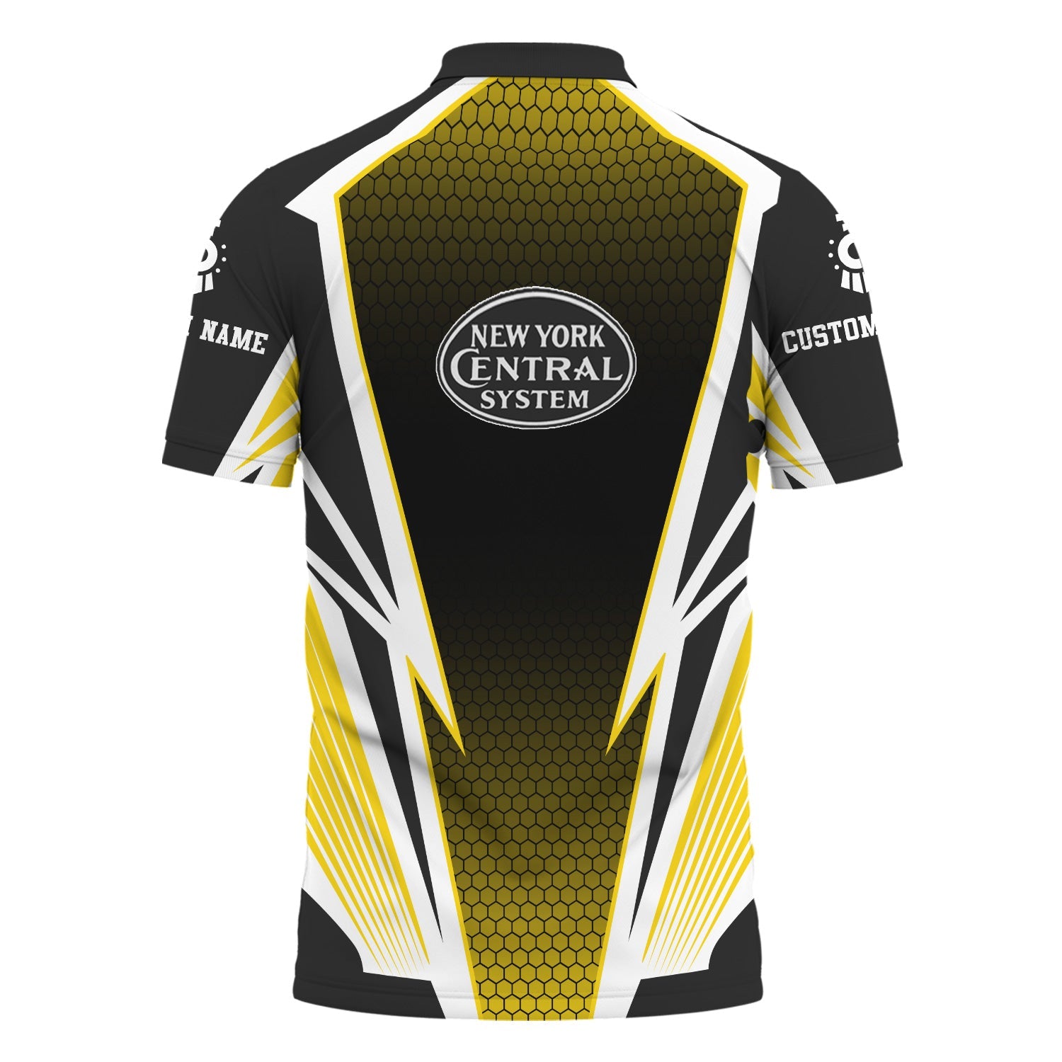 Railspirit Personalized New York Central Railroad Polo Shirt Lightning Graphic Style Shirt Gift Idea For Train Lover