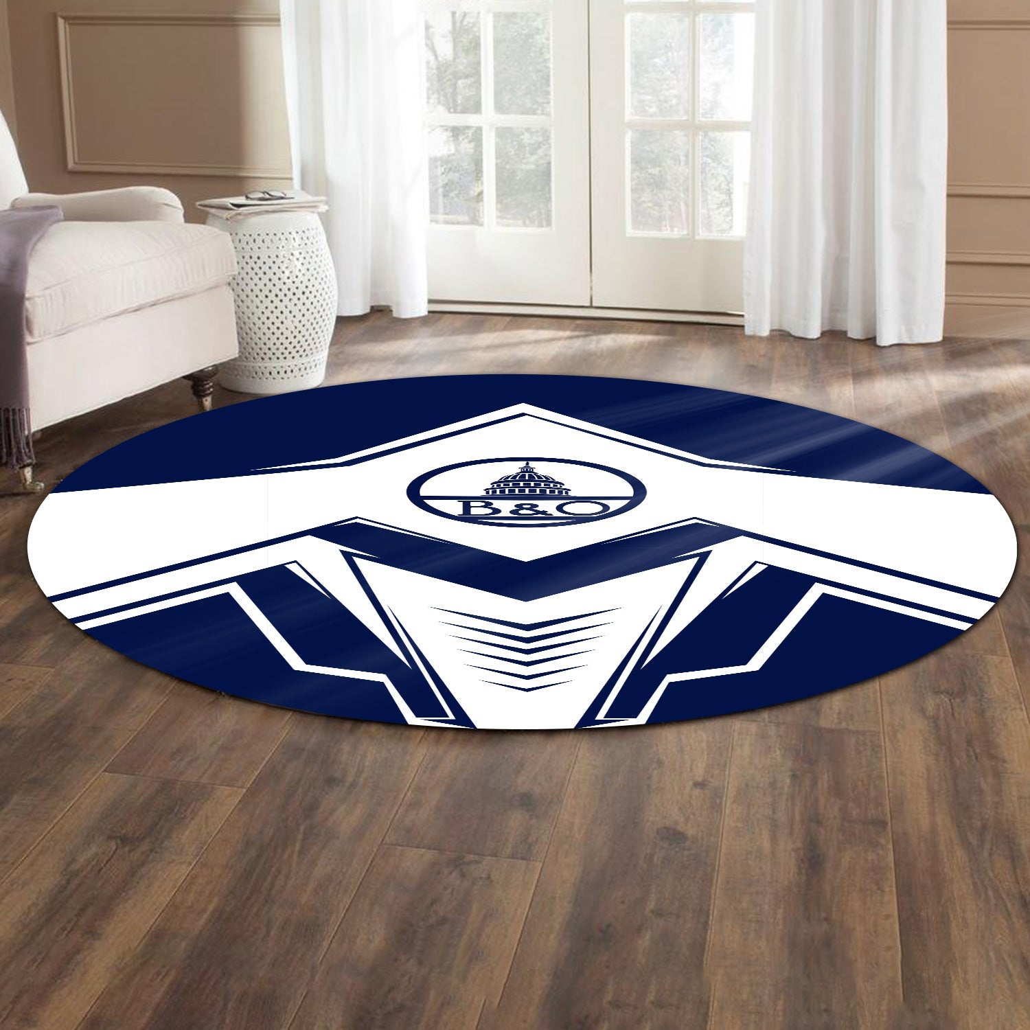 Railspirit Baltimore and Ohio Railroad Round Mat Railway Trainspotter Style B&O Mat Gift Idea For Foamers