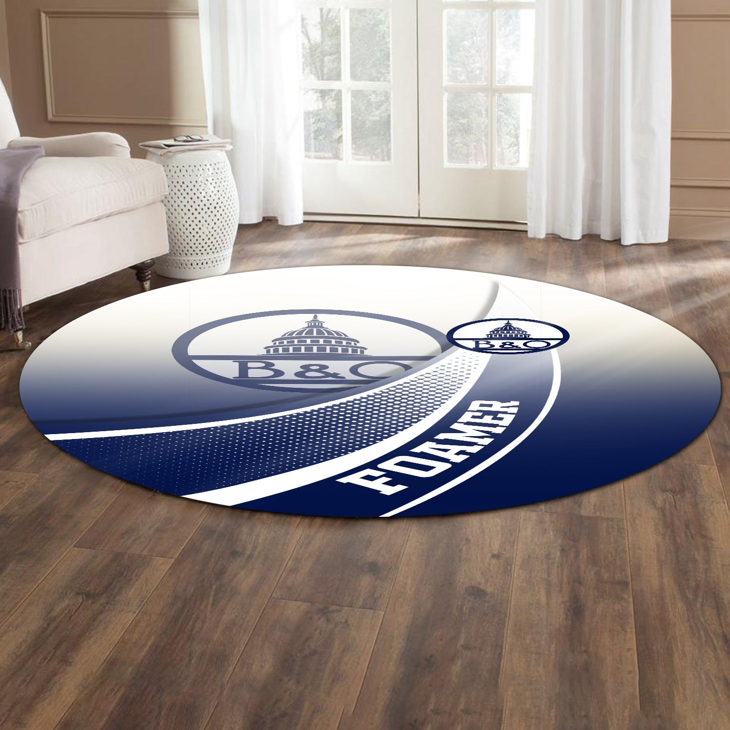 Railspirit Baltimore and Ohio Railroad Round Mat Railway-Themed Style B&O Mat Gift Idea For Trainspotter