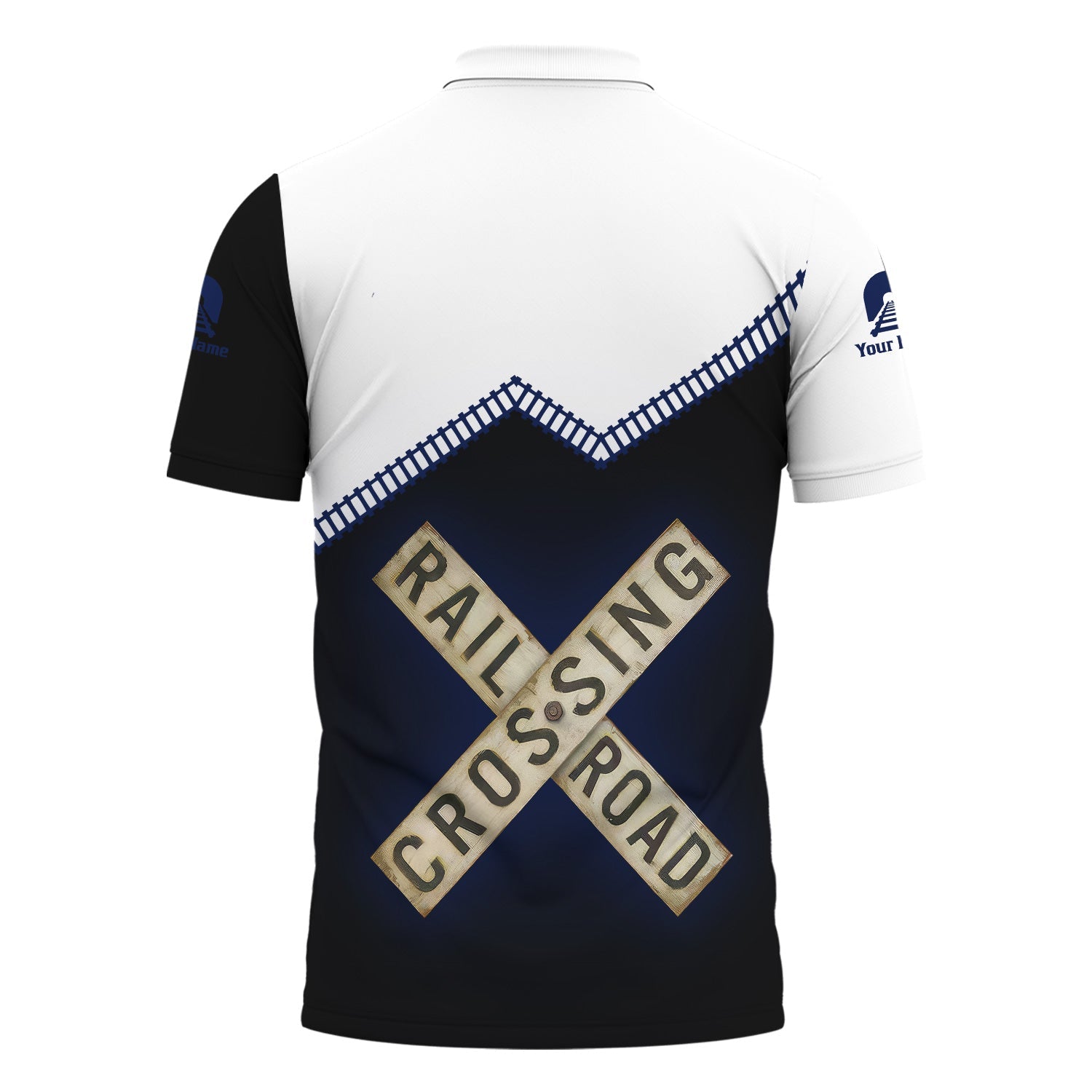 Railspirit Personalized Baltimore and Ohio Railroad Polo Shirt Railroad Crossing Printed Train Track Shirt