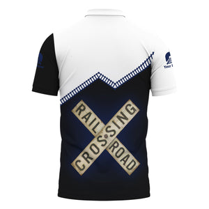 Railspirit Personalized Baltimore and Ohio Railroad Polo Shirt Railroad Crossing Printed Train Track Shirt