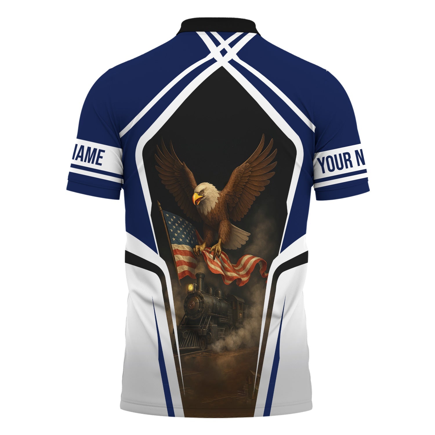 Railspirit Personalized Baltimore and Ohio Railroad Polo Shirt American Eagle Vintage Train B&O Shirt