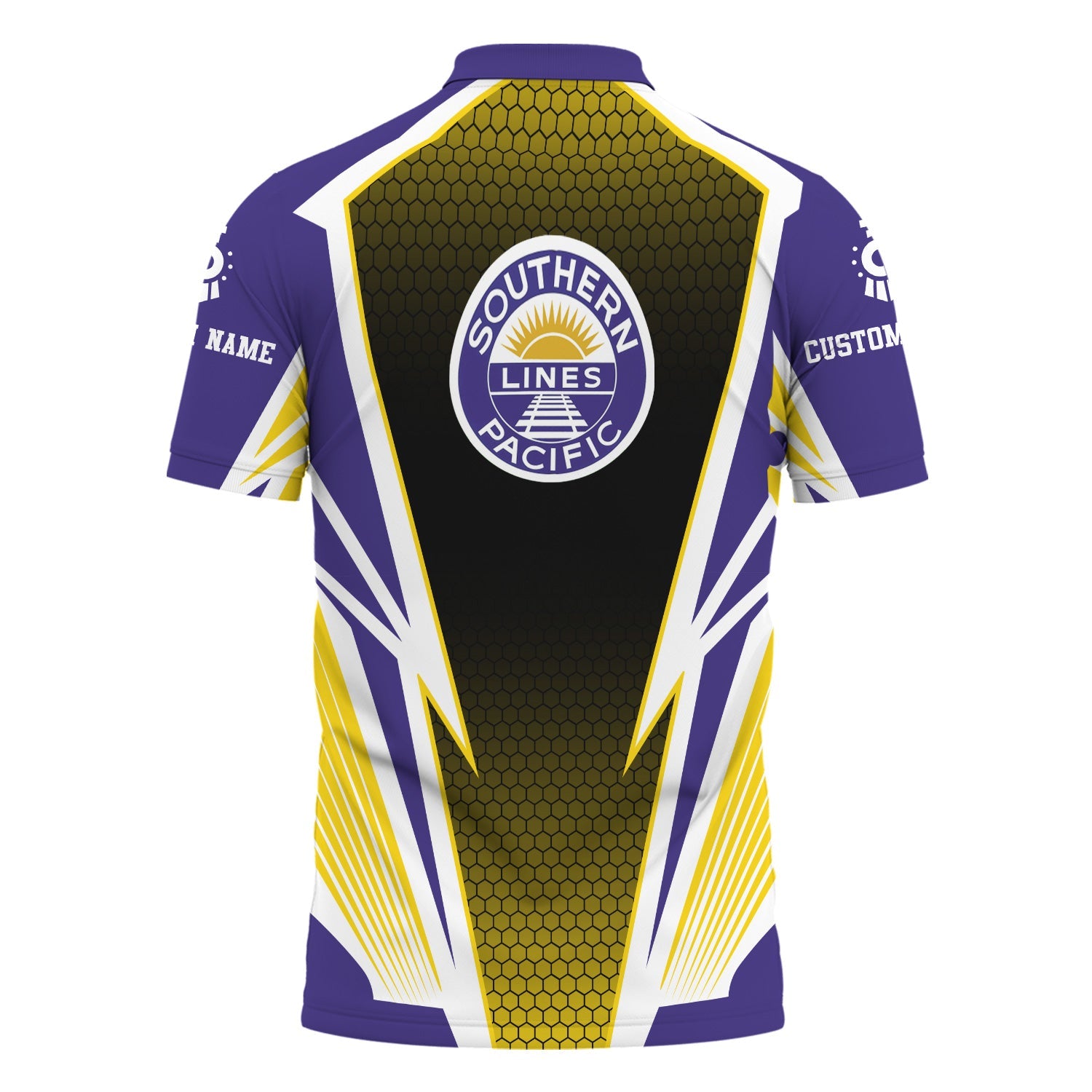 Railspirit Personalized Southern Pacific Railroad Polo Shirt Lightning Graphic Style Shirt Gift Idea For Train Lover