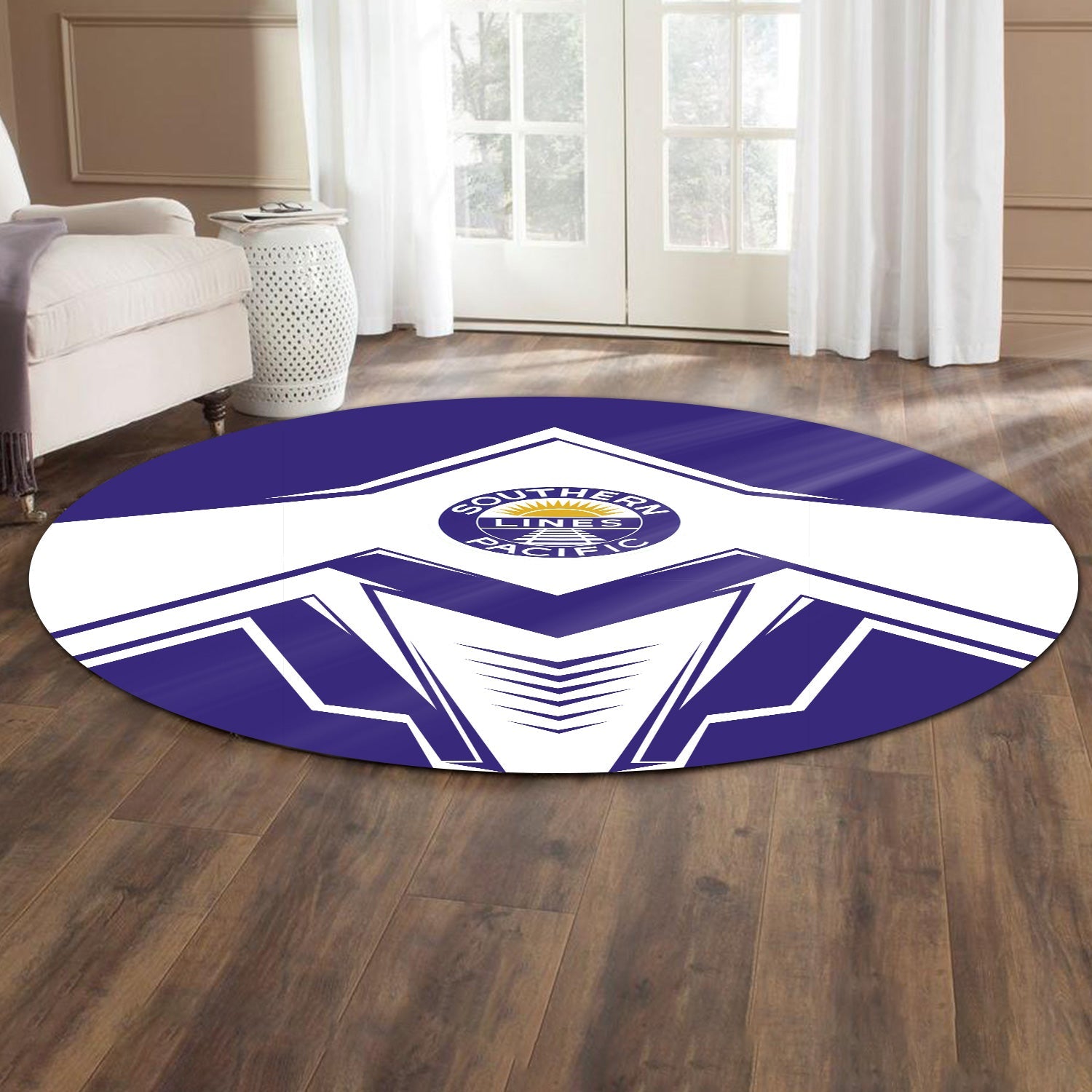 Railspirit Southern Pacific Railroad Round Mat Railway Trainspotter Style Mat Gift Idea For Foamers