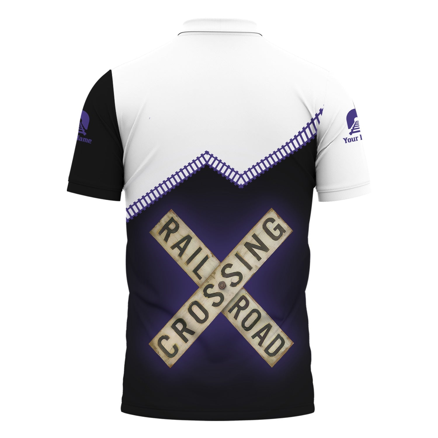 Railspirit Personalized Southern Pacific Railroad Polo Shirt Railroad Crossing Printed Train Track Shirt