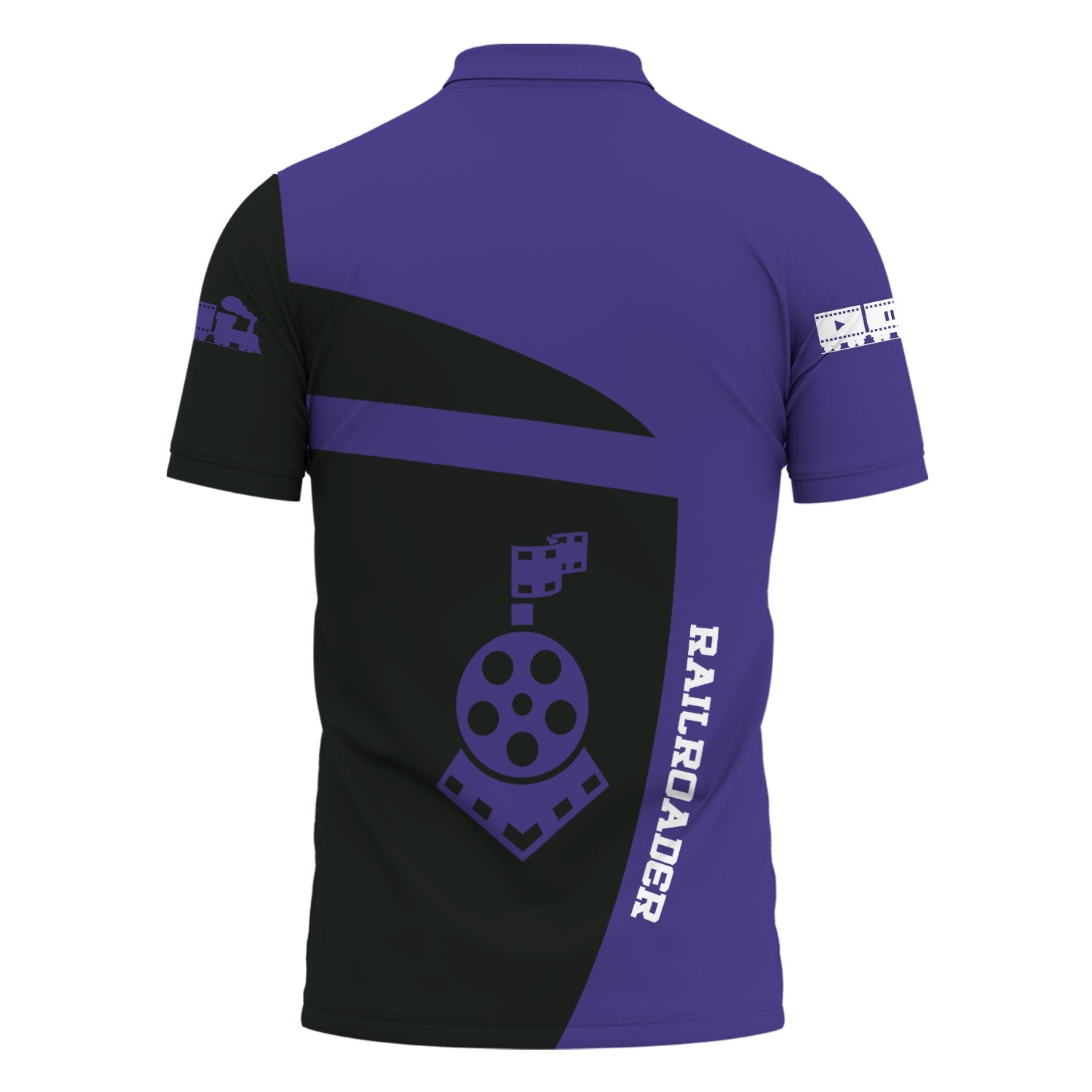 Railspirit Personalized Southern Pacific Railroad Polo Shirt All Aboard Steam Train Movie Projector Style Shirt