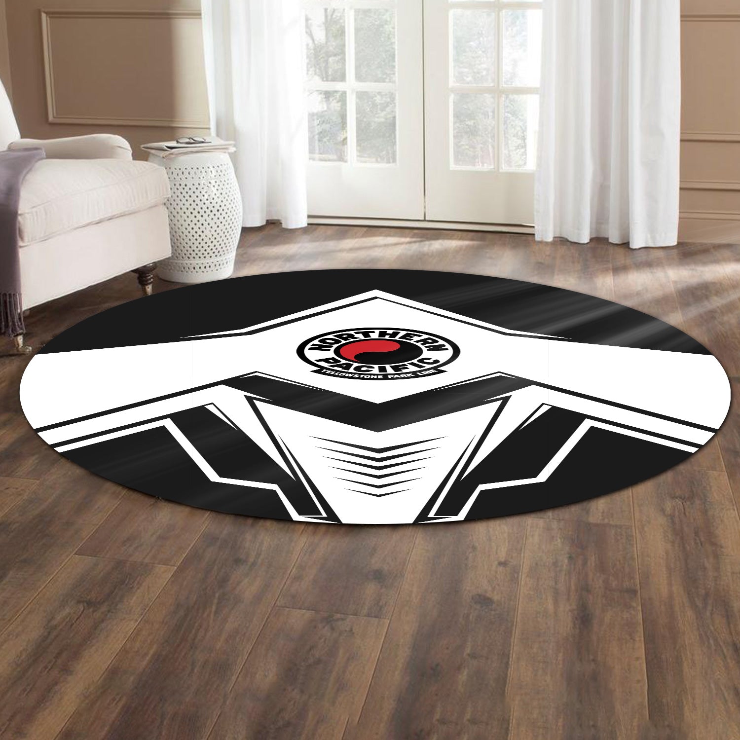 Railspirit Northern Pacific Railway Round Mat Railway Trainspotter Style Mat Gift Idea For Foamers