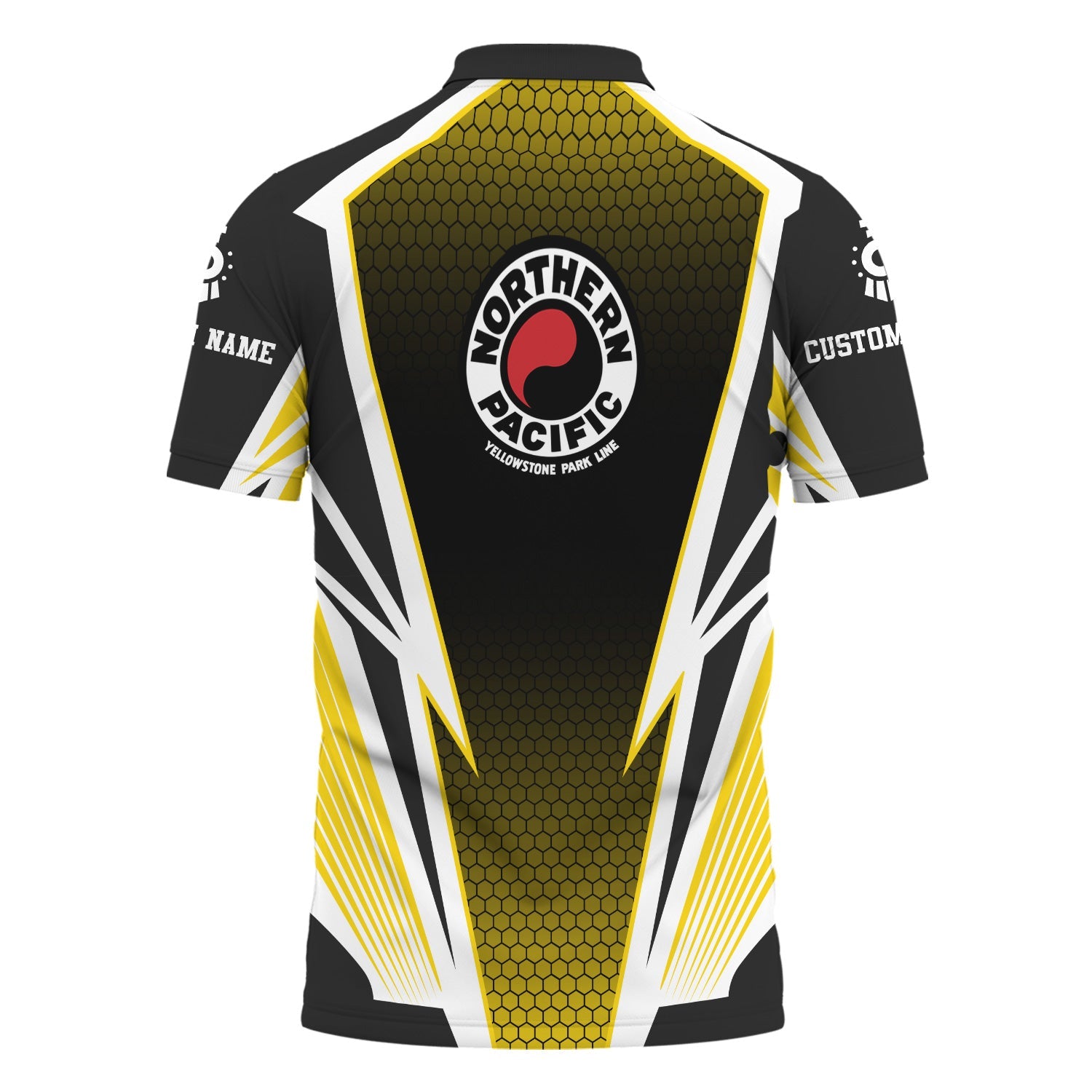 Railspirit Personalized Northern Pacific Railway Polo Shirt Lightning Graphic Style Shirt Gift Idea For Train Lover