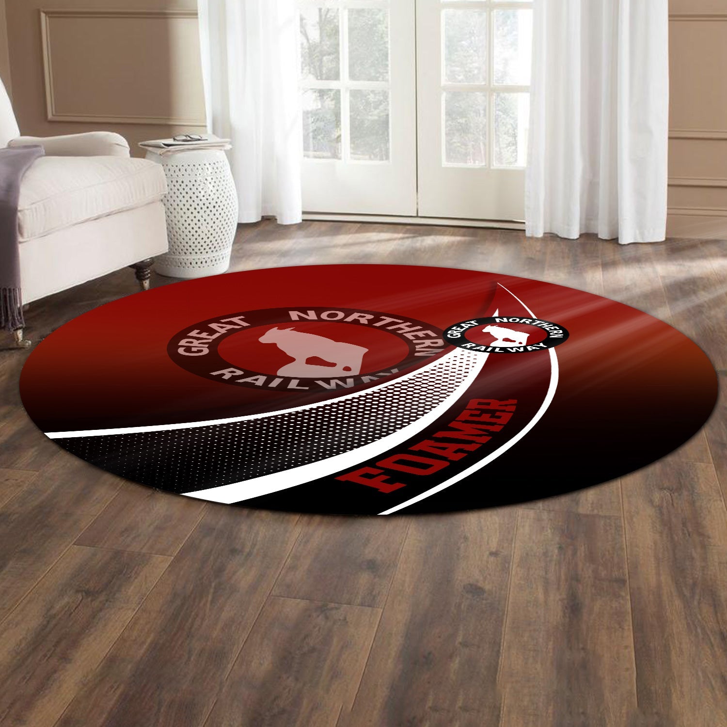 Railspirit Great Northern Railway Round Mat Railway-Themed Style GNR Mat Gift Idea For Trainspotter