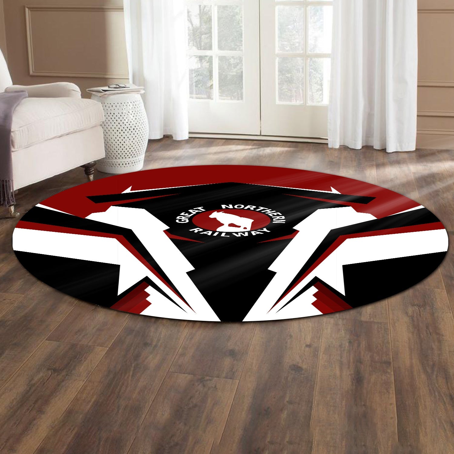 Railspirit Great Northern Railway Round Mat Strong Line Style GNR Mat All Over Print