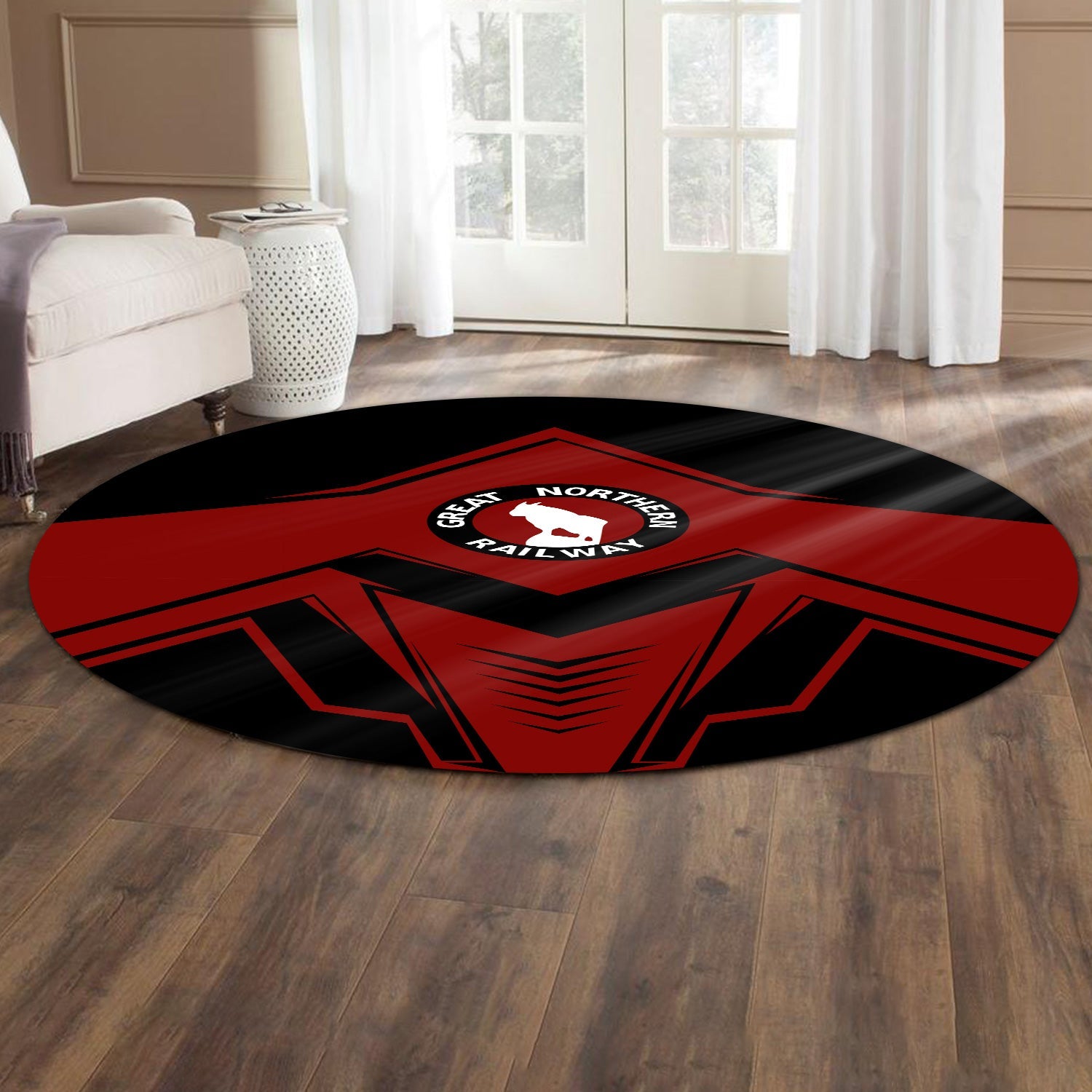 Railspirit Great Northern Railway Round Mat Railway Trainspotter Style GNR Mat Gift Idea For Foamers