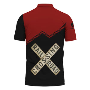 Railspirit Personalized Great Northern Railway Polo Shirt Railroad Crossing Printed Train Track Shirt
