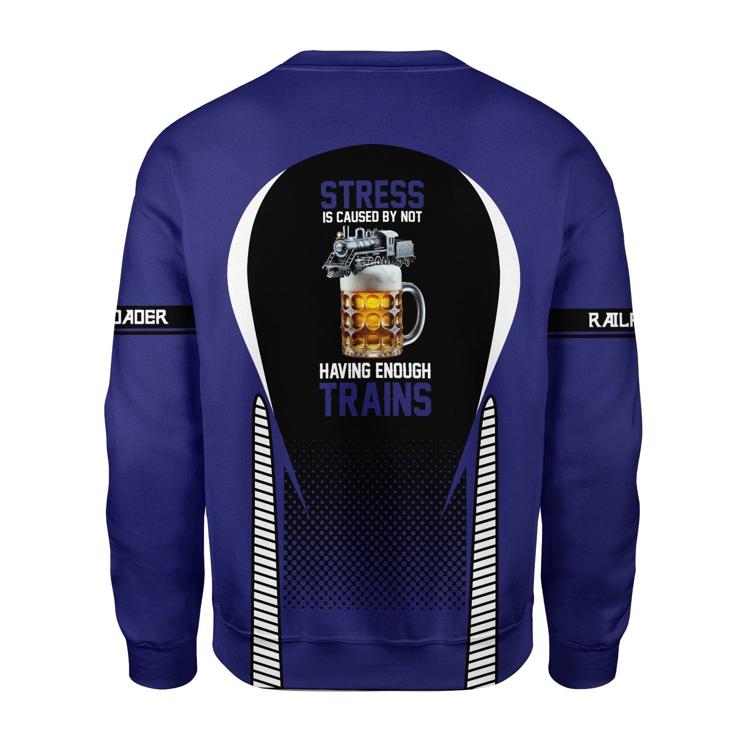 Railspirit Personalized Chicago, Burlington and Quincy Railroad Sweatshirt Stress Is Caused By Not Having Enough Trains Shirt All Over Print Shirt