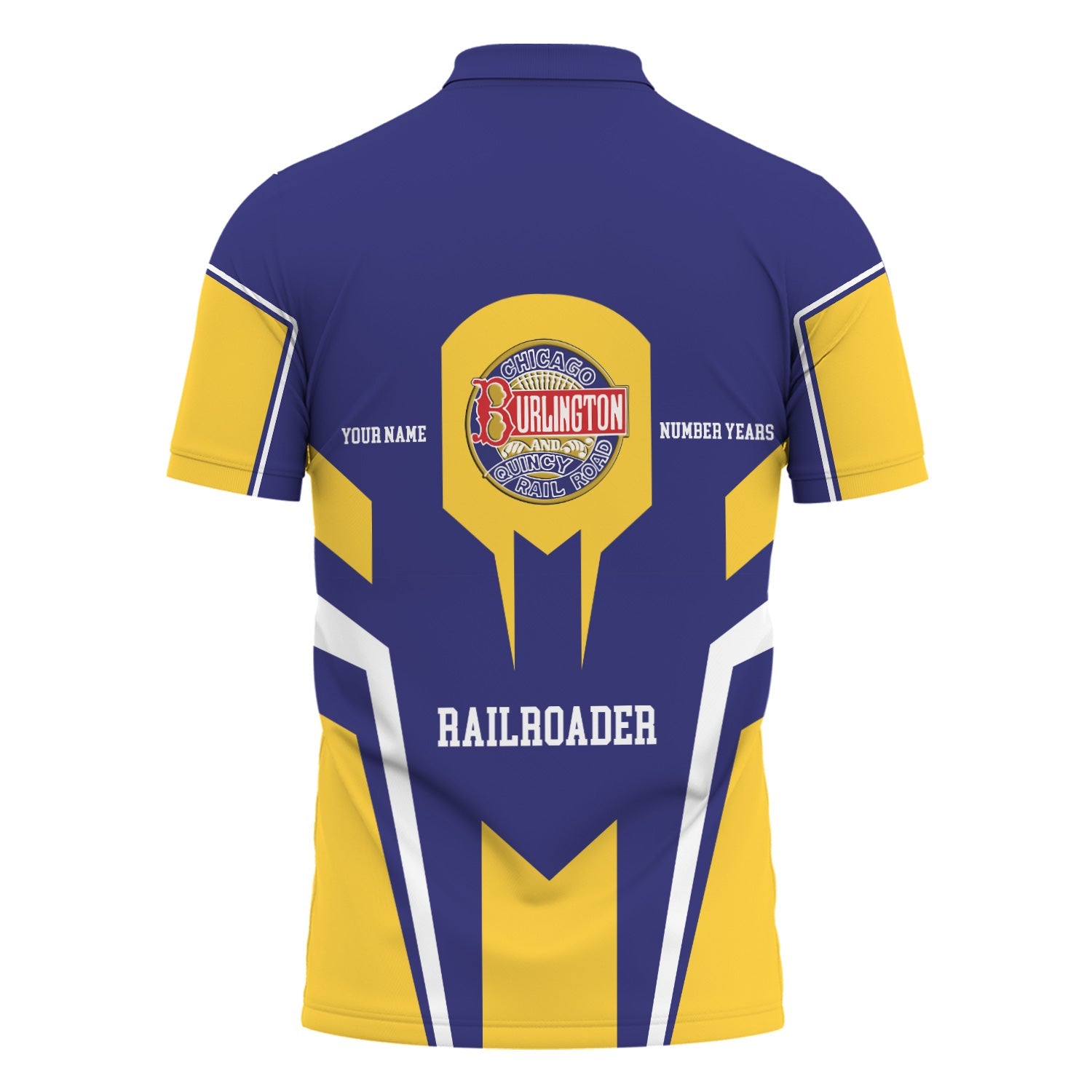 Railspirit Personalized Chicago, Burlington and Quincy Railroad Polo Shirt Custom Year Railroader Shirt Gift Idea For Train Lover