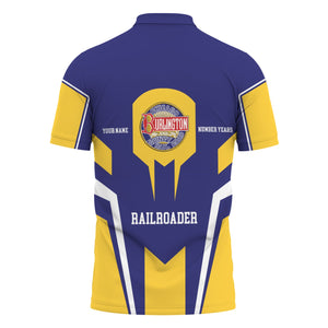 Railspirit Personalized Chicago, Burlington and Quincy Railroad Polo Shirt Custom Year Railroader Shirt Gift Idea For Train Lover