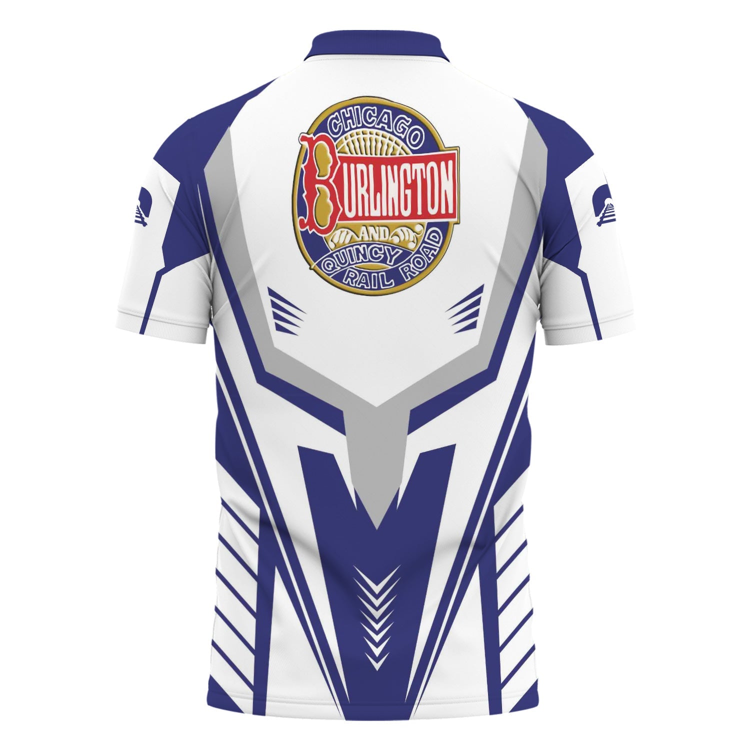 Railspirit Personalized Chicago, Burlington and Quincy Railroad Polo Shirt Workwear-Inspired with Custom Position Train Shirt