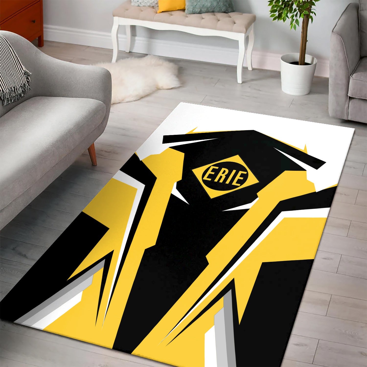 Railspirit Personalized Erie Railroad Area Rug Strong Line Style Train Area Rug Gift Idea For Train Lover