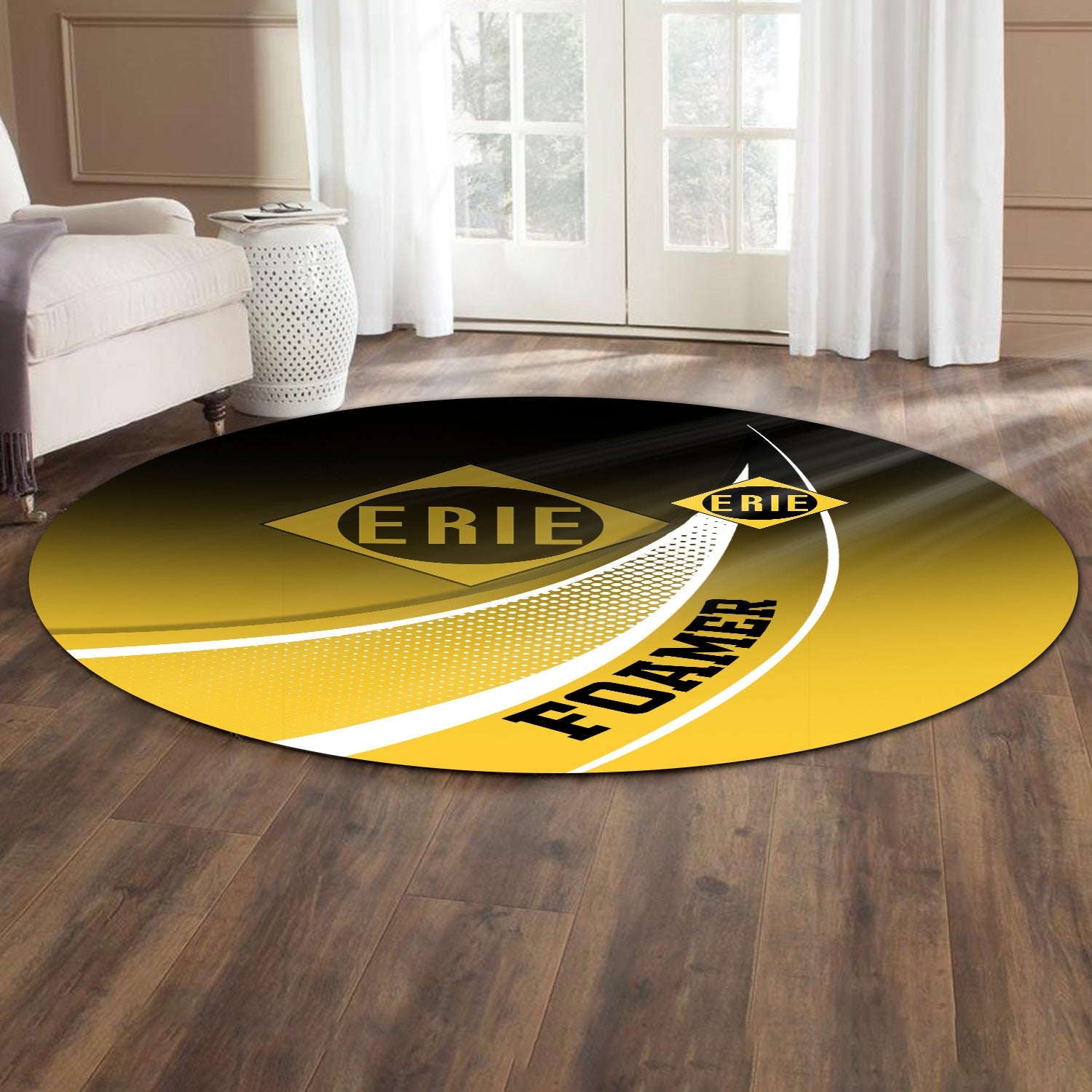 Railspirit Erie Railroad Round Mat Railway-Themed Style Mat Gift Idea For Trainspotter