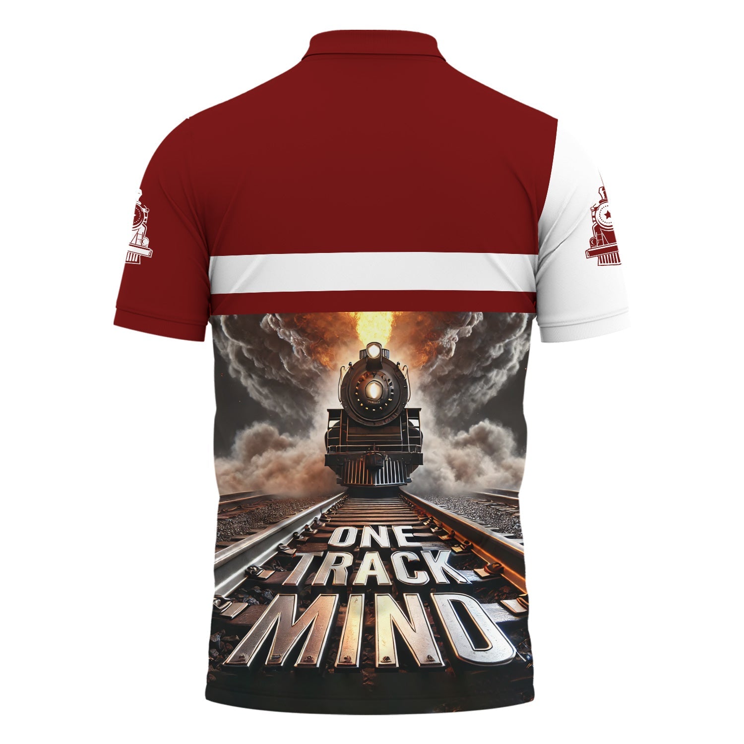 Railspirit Personalized Delaware, Lackawanna and Western Railroad Polo Shirt One Track Mind DL&W Train Printed Shirt