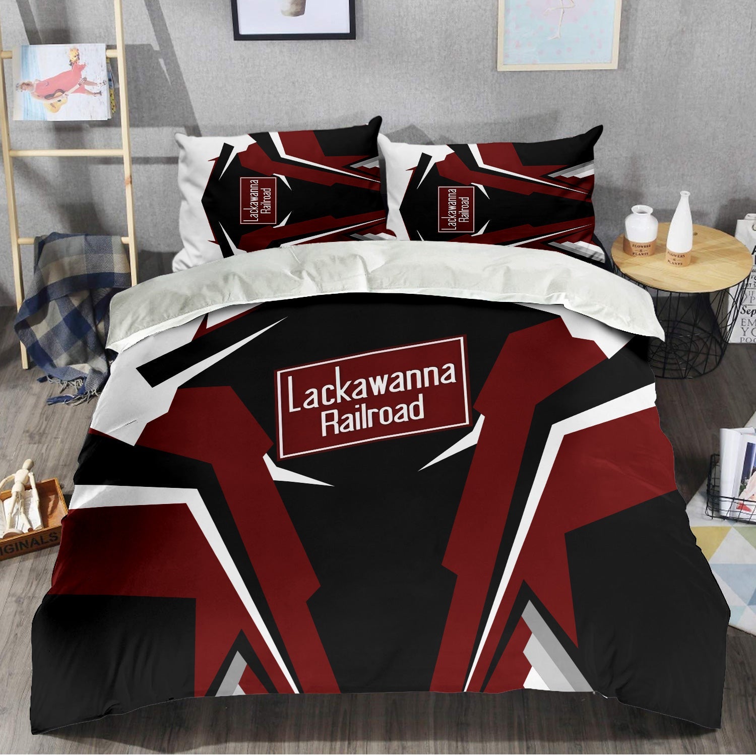 Railspirit Delaware, Lackawanna and Western Railroad Bedding Set Strong Line Style DL&W Bedding Set All Over Print