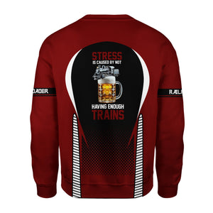 Railspirit Personalized Delaware, Lackawanna and Western Railroad Sweatshirt Stress Is Caused By Not Having Enough Trains DL&W Shirt All Over Print Shirt