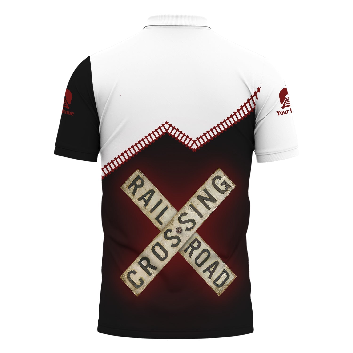 Railspirit Personalized Delaware, Lackawanna and Western Railroad Polo Shirt Railroad Crossing Printed Train Track Shirt