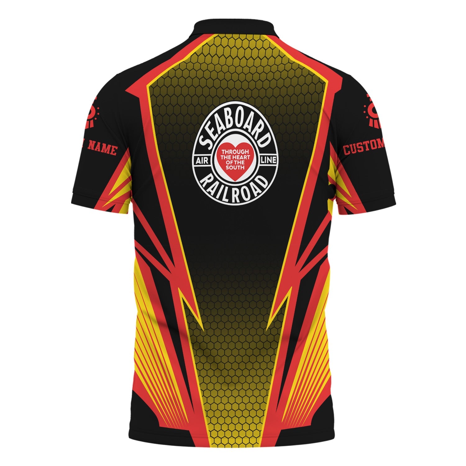 Railspirit Personalized Seaboard Air Line Railroad Polo Shirt Lightning Graphic Style Shirt Gift Idea For Train Lover