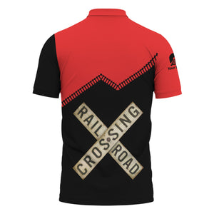 Railspirit Personalized Seaboard Air Line Railroad Polo Shirt Railroad Crossing Printed Train Track Shirt