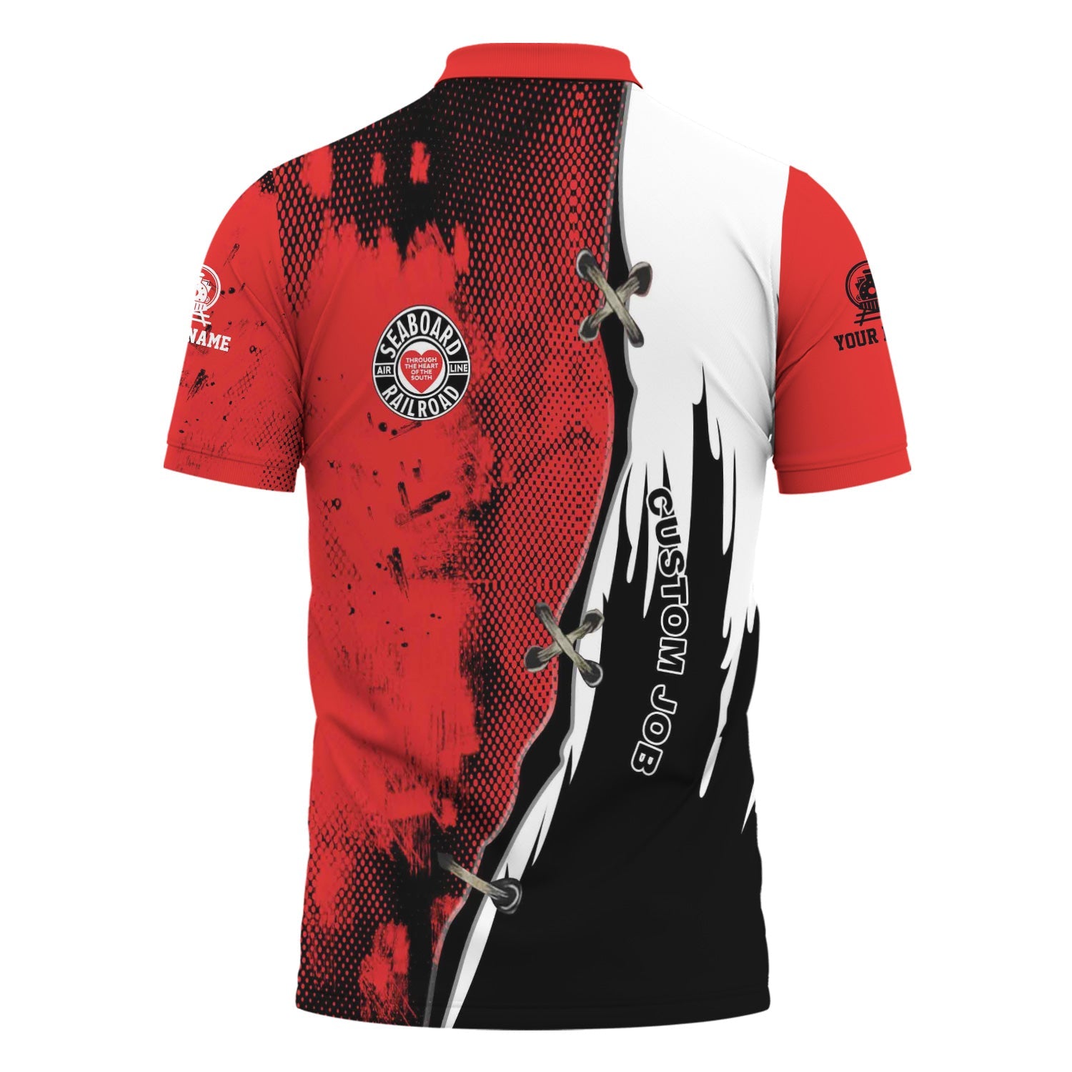 Railspirit Personalized Seaboard Air Line Railroad Polo Shirt Retro Stitches Design with Custom Position Train Shirt