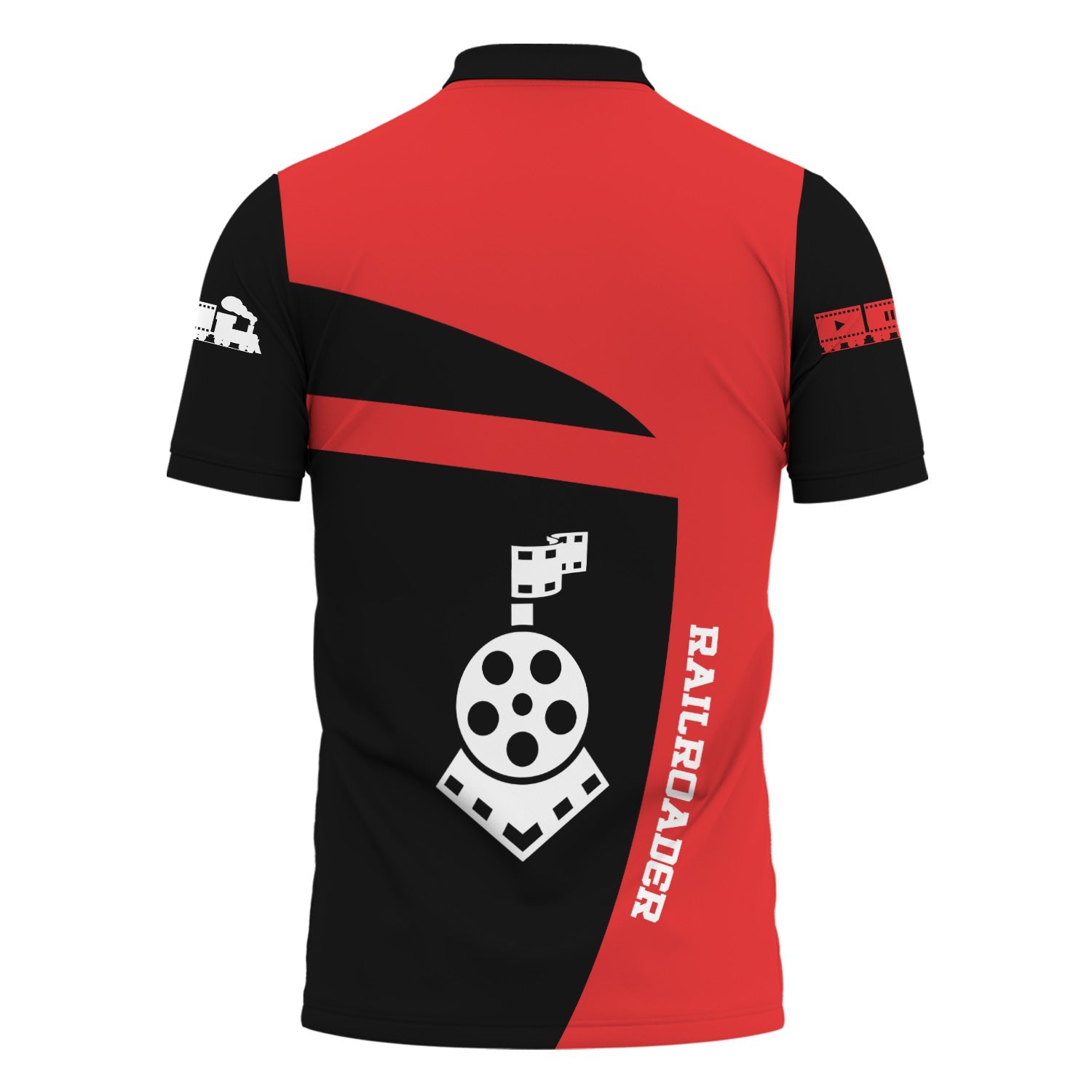 Railspirit Personalized Seaboard Air Line Railroad Polo Shirt All Aboard Steam Train Movie Projector Style Shirt