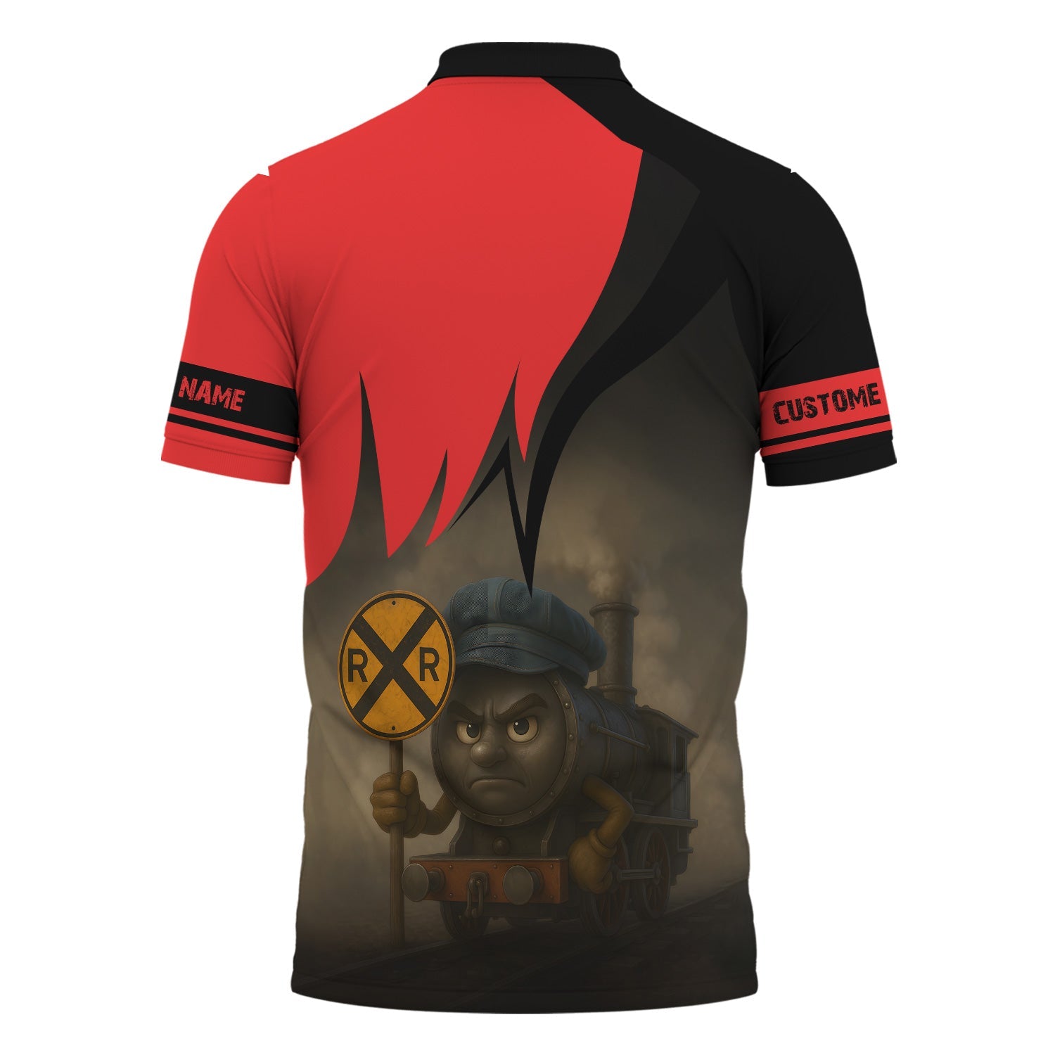 Railspirit Personalized Seaboard Air Line Railroad Polo Shirt Angry Train Polo Shirt Gift Idea For Train Lover