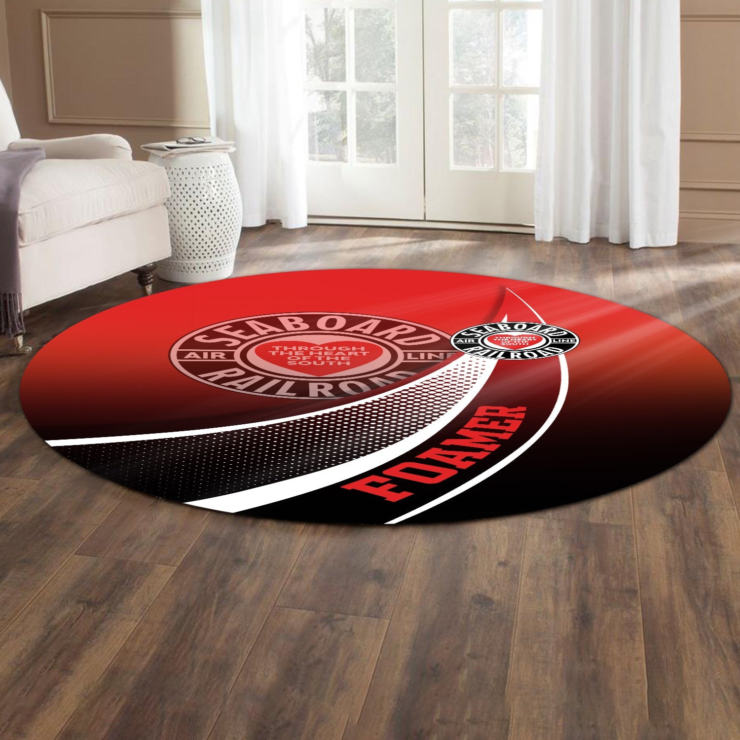 Railspirit Seaboard Air Line Railroad Round Mat Railway-Themed Style Mat Gift Idea For Trainspotter