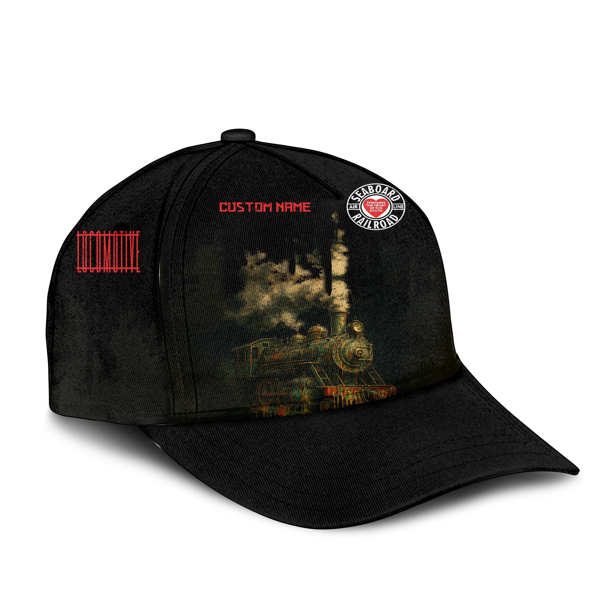 Railspirit Personalized Seaboard Air Line Railroad Classic Cap Vintage Train Art Style Cap For Locomotive Fans
