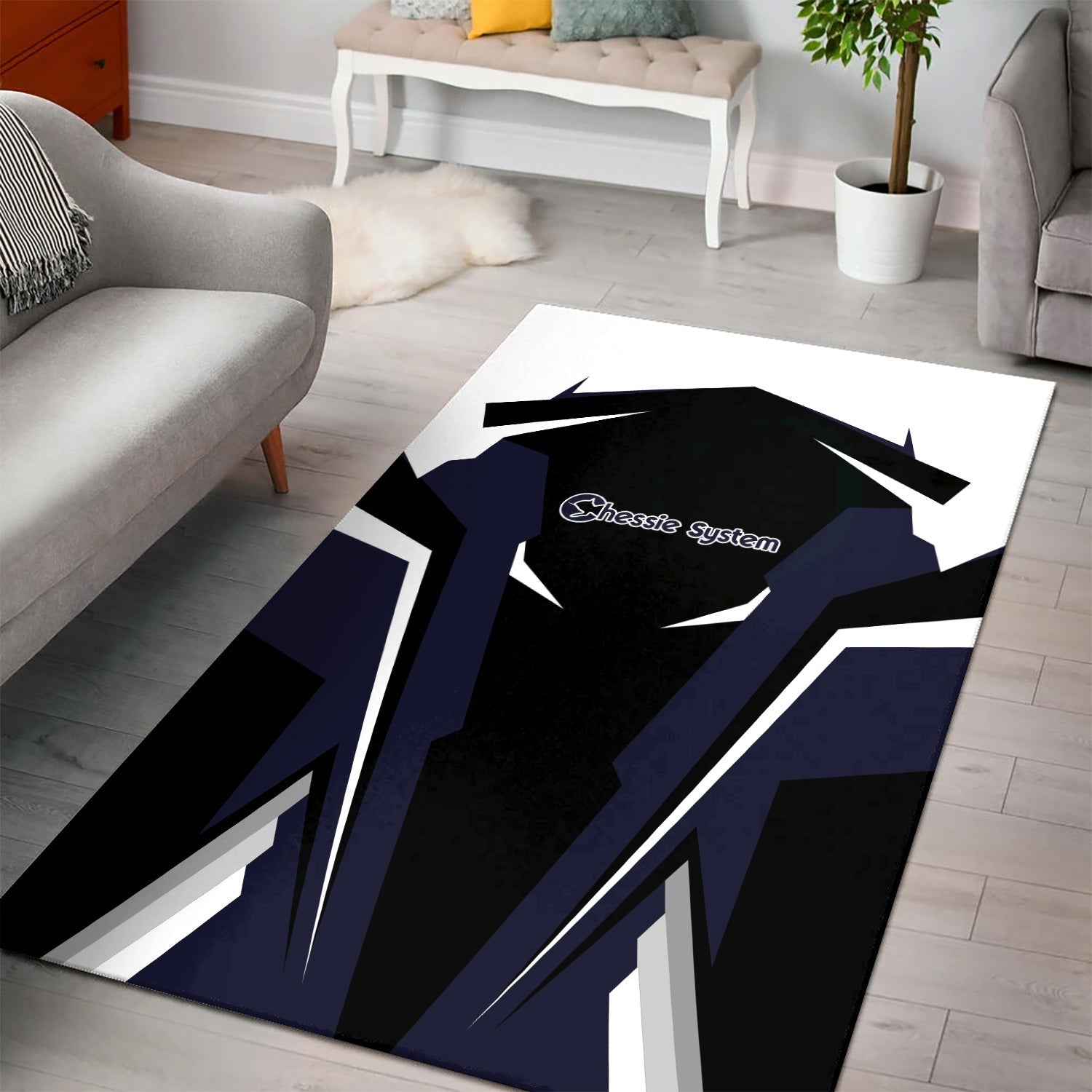 Railspirit Personalized Chessie System Railroad Area Rug Strong Line Style Train Area Rug Gift Idea For Train Lover