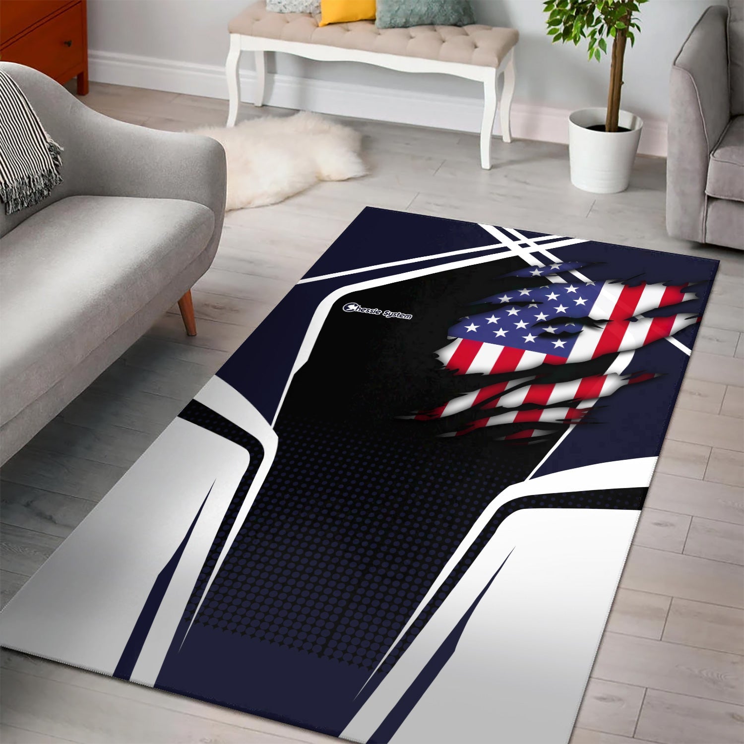 Railspirit Personalized Chessie System Railroad Area Rug American Eagle Vintage Train Rug