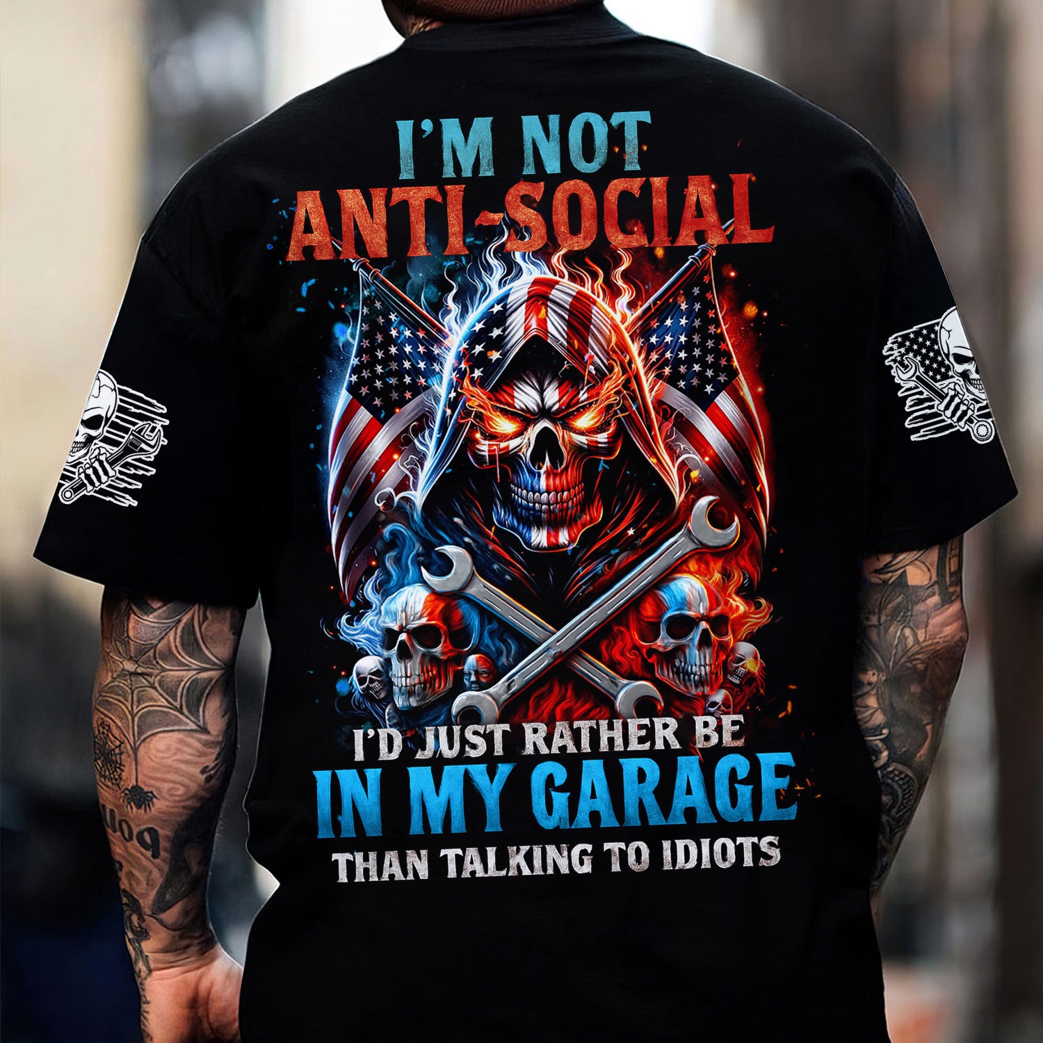 Custom Name Funny Mechanic Shirt I'd Just Rather Be In My Garage Than Talking to Idiots Hoodie Jacket For Mechanic