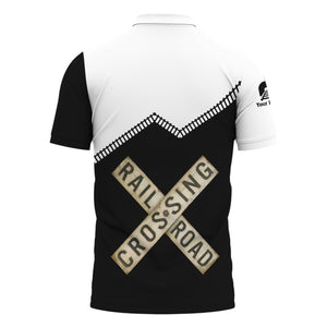 Railspirit Personalized Atlantic Coast Line Railroad Polo Shirt Railroad Crossing Printed Train Track Shirt
