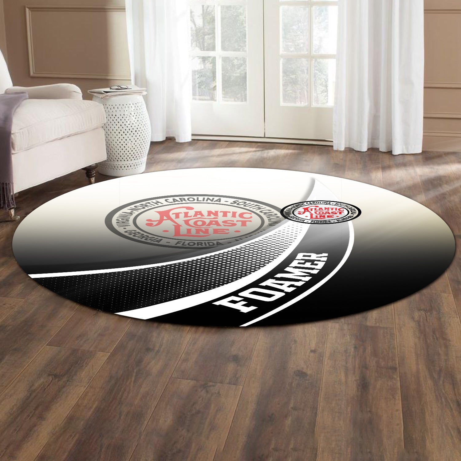 Railspirit Atlantic Coast Line Railroad Round Mat Railway-Themed Style Mat Gift Idea For Trainspotter