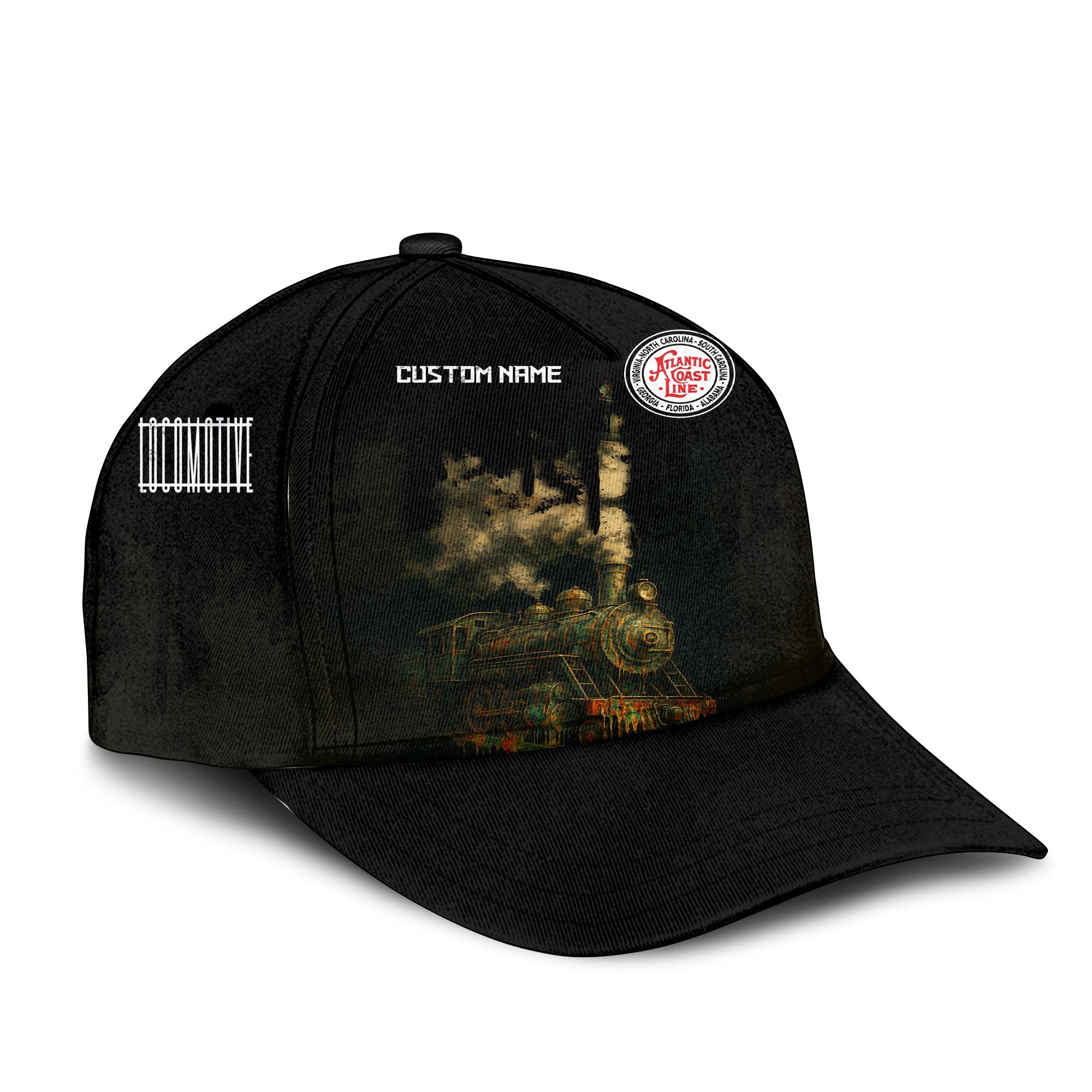 Railspirit Personalized Atlantic Coast Line Railroad Classic Cap Vintage Train Art Style Cap For Locomotive Fans